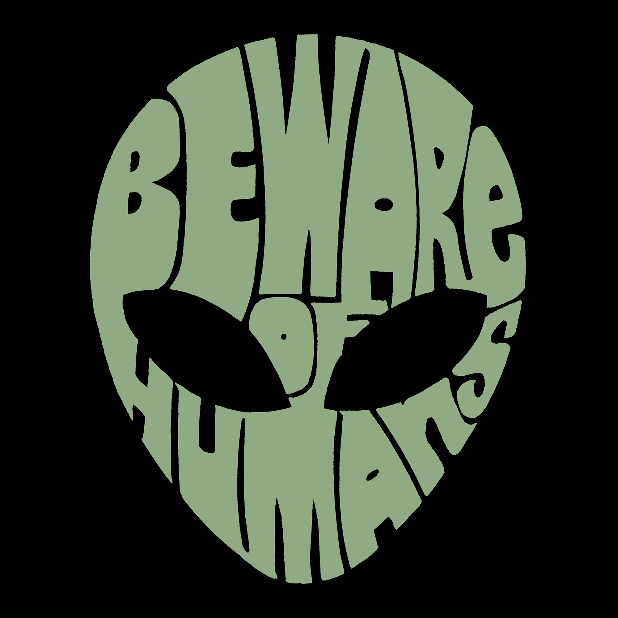 LA Pop Art Beware of Humans - Women's Word Hooded Sweatshirt