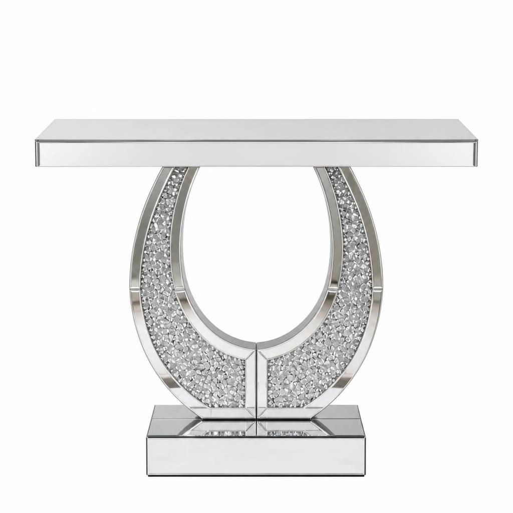GOODSILO Narrow Slim Rectangular Console Table with Glass Top