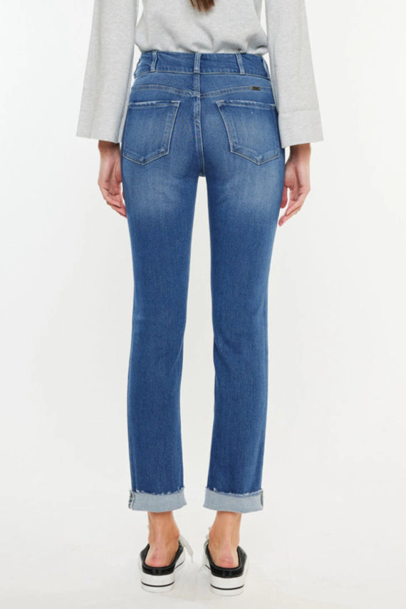KanCan Women's Plus Essentials High Rise Slim Straight Leg Jeans Esme