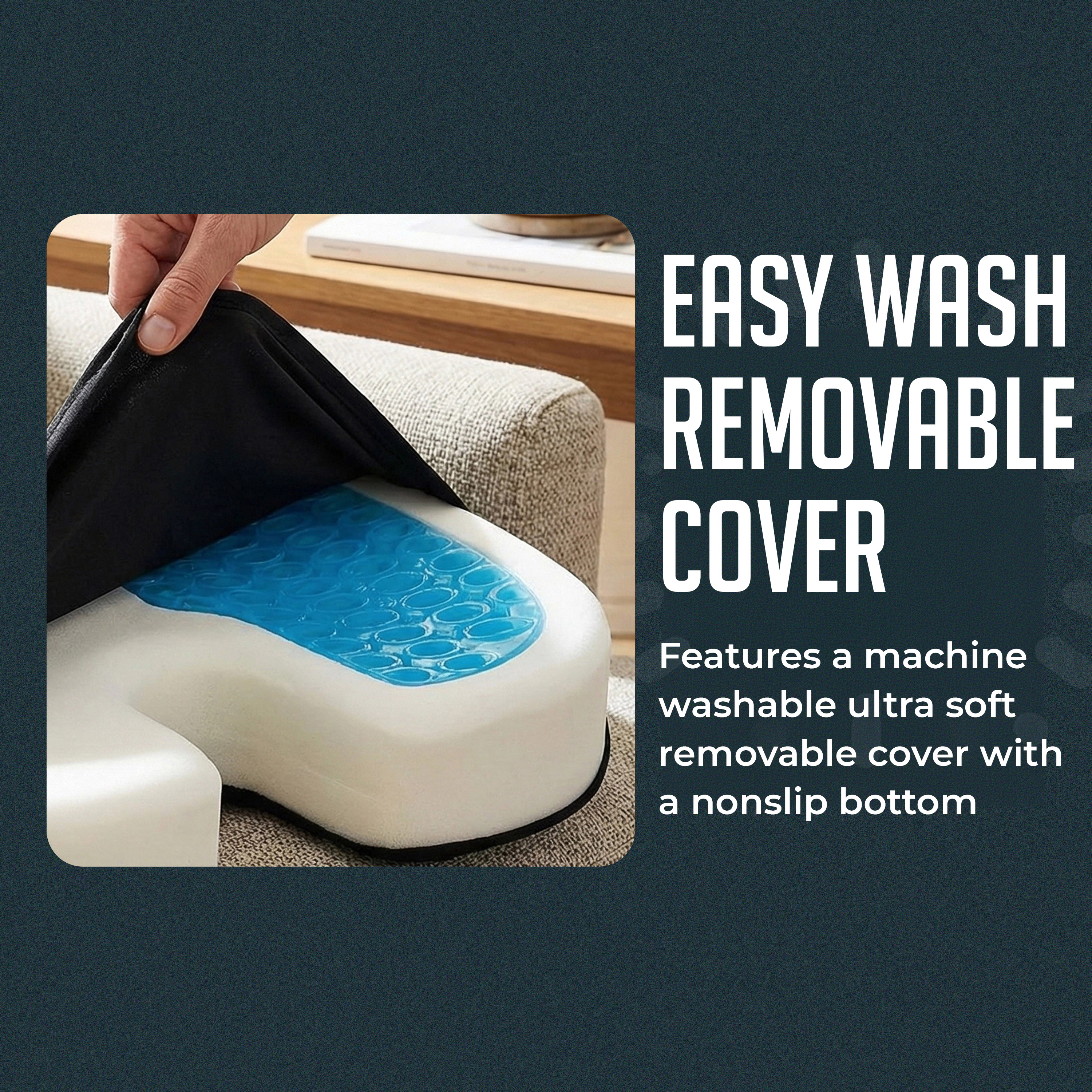 Luminuxe Gel Memory Foam Seat Cushion, Cooling Gel U Shaped Tailbone Coccyx Car Seat Cushion, Orthopedic Chair Cushions