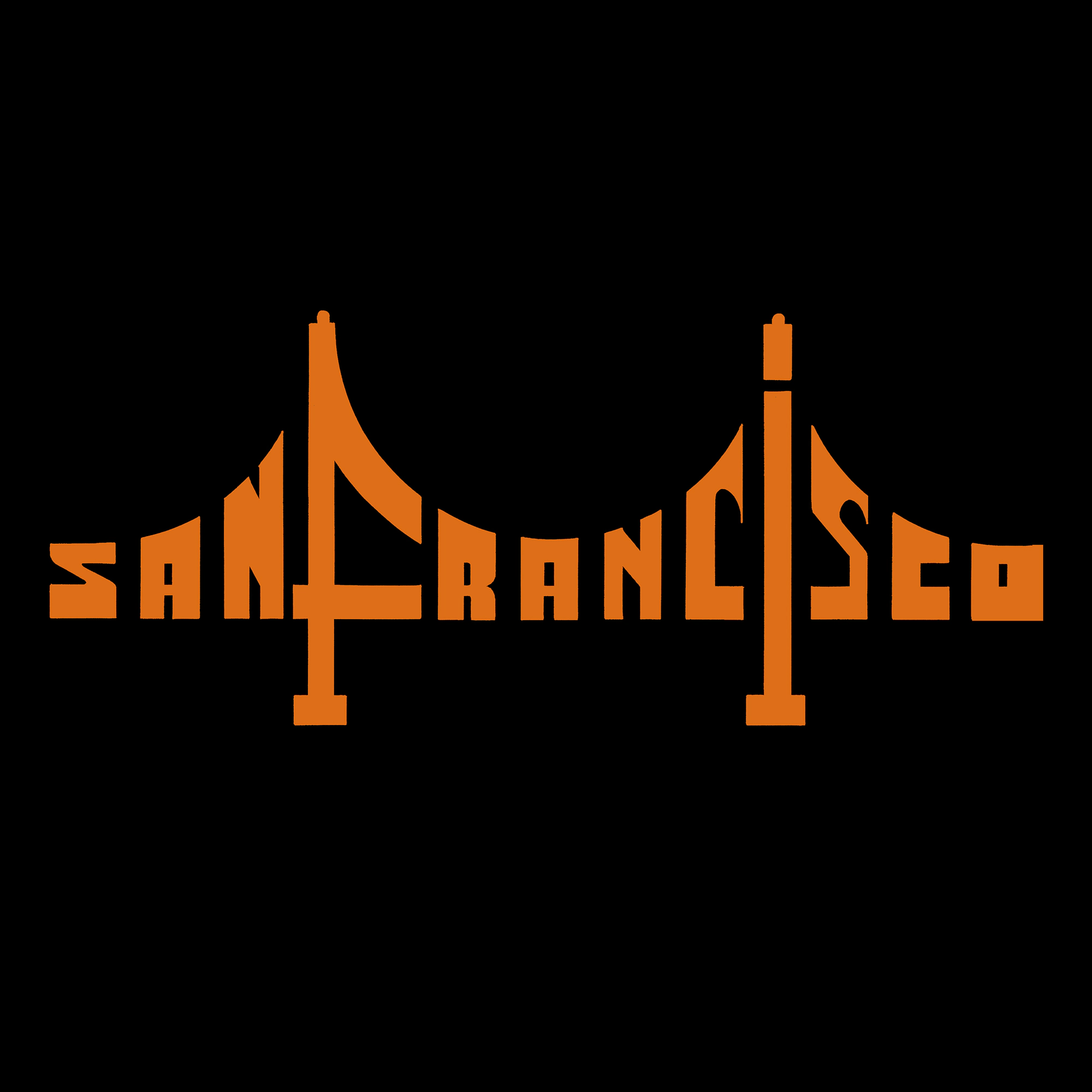 LA Pop Art Men's Word T-Shirt - San Francisco Golden Gate Bridge