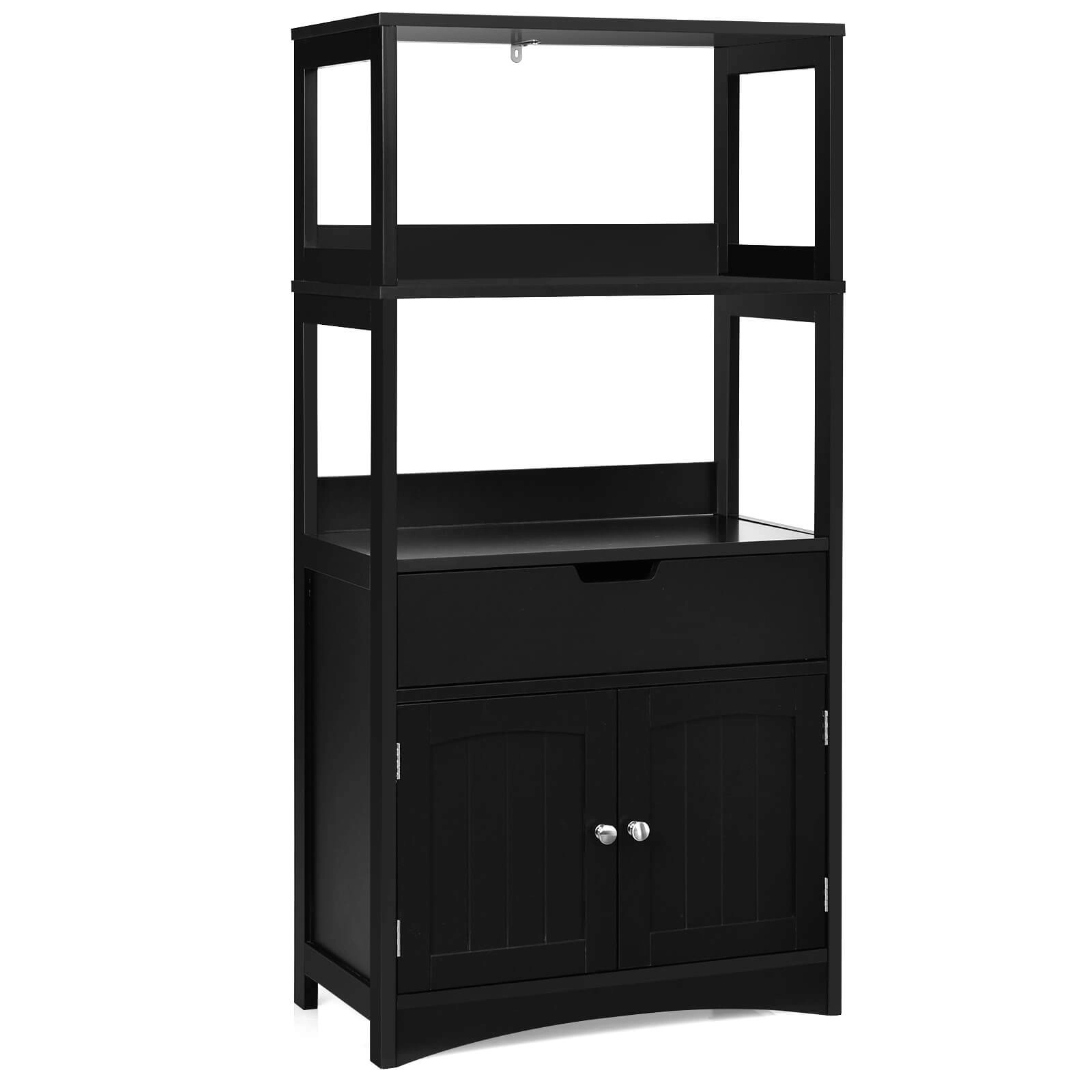 Glintex 48-Inch Bathroom Cabinet with Guarded Shelves Drawer and Metal Hinges