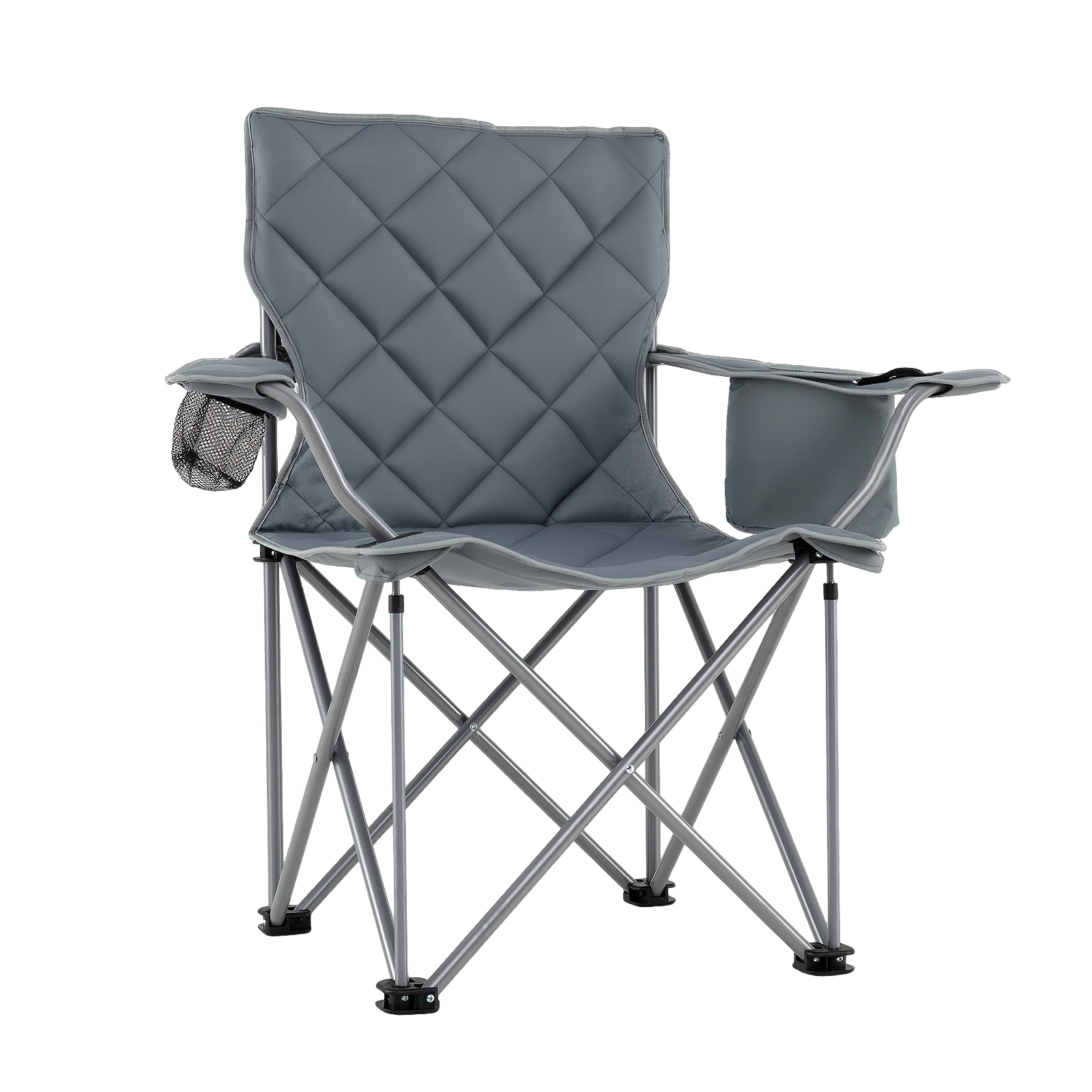 LJG Oversized Camping Chairs Outdoor Folding Chair with Cooler Pouch and Cup Holder