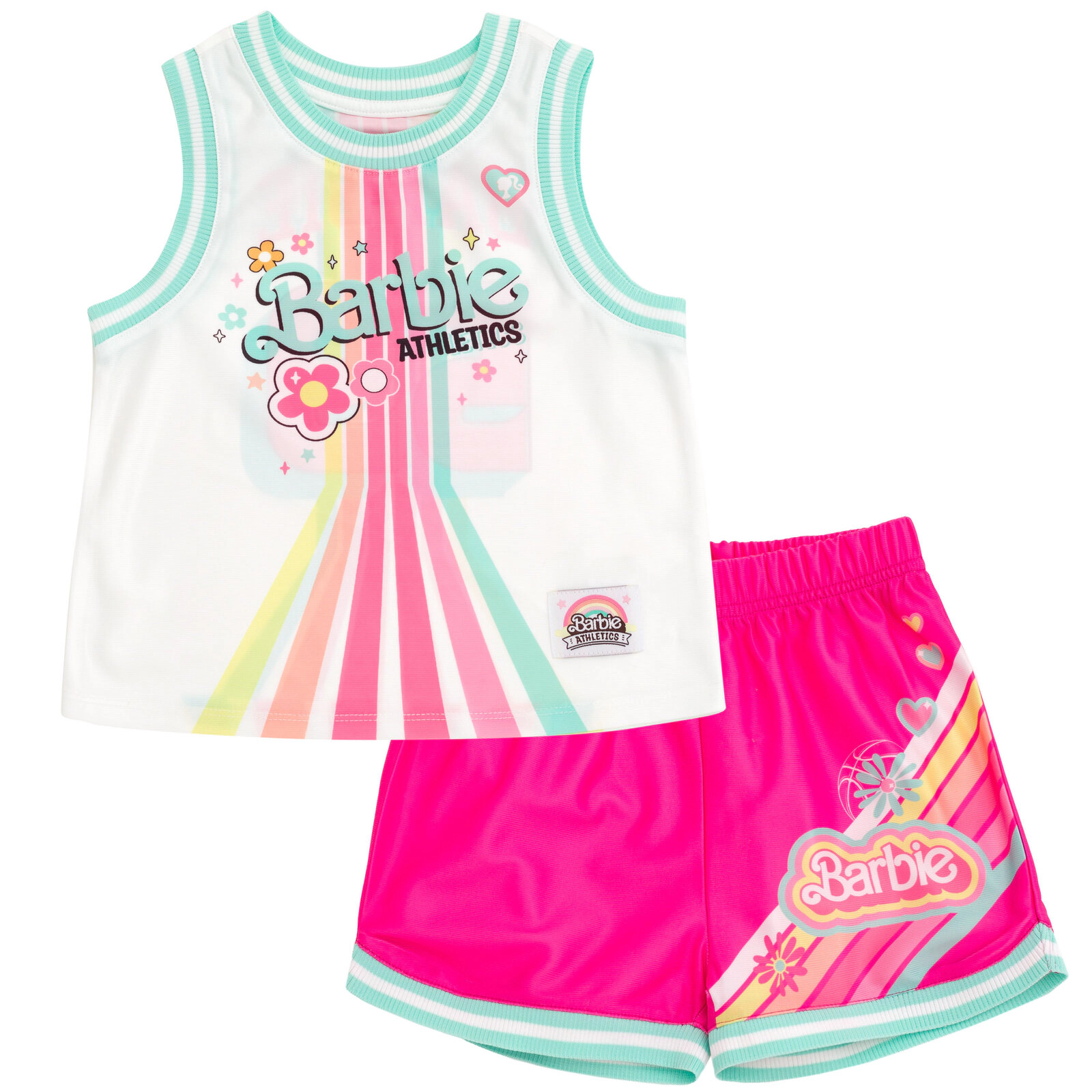 Barbie Girls' Athletic 2-Piece Tank Top and Shorts Set