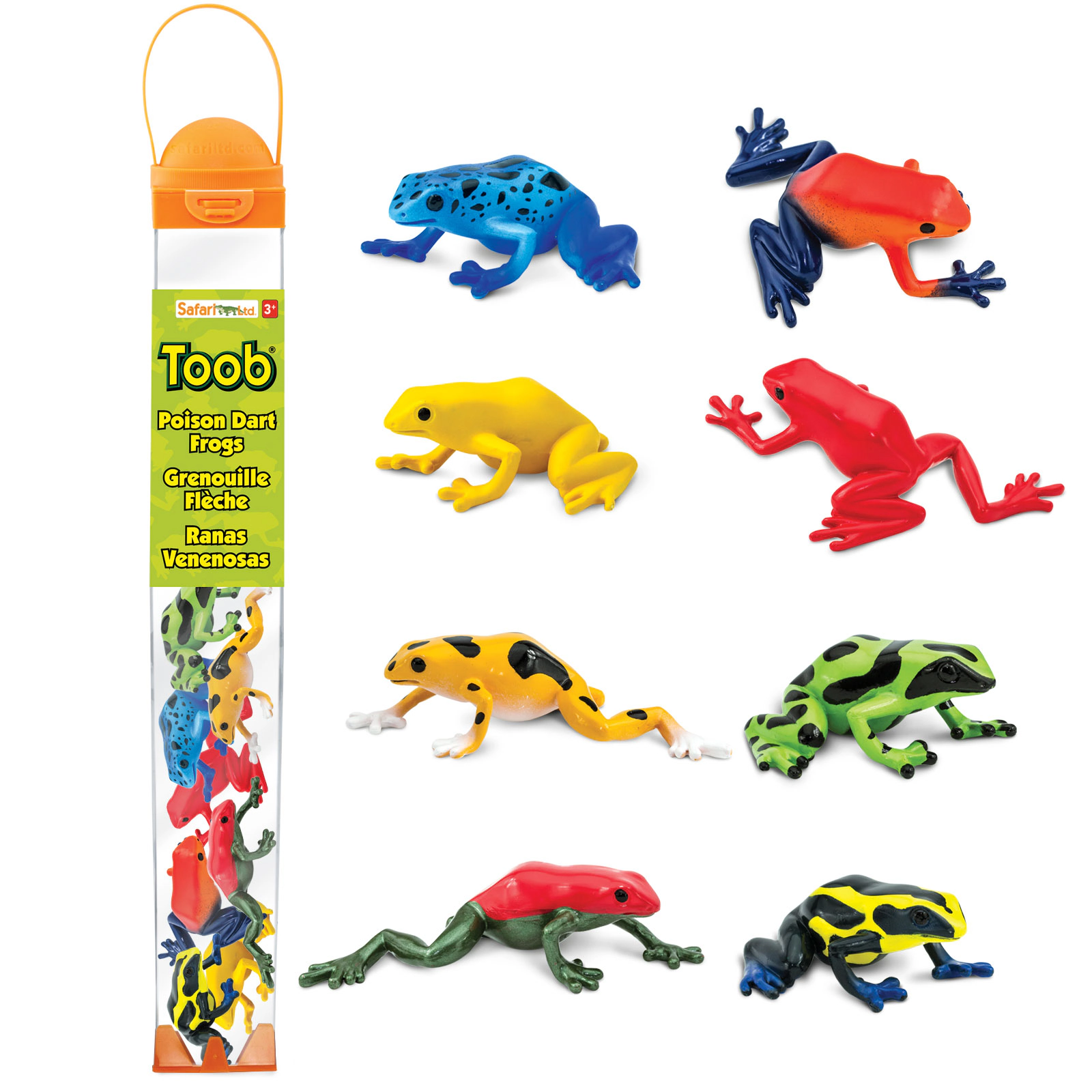 Safari Ltd. - Poison Dart Frogs TOOB - contains 8 Mini Figurines