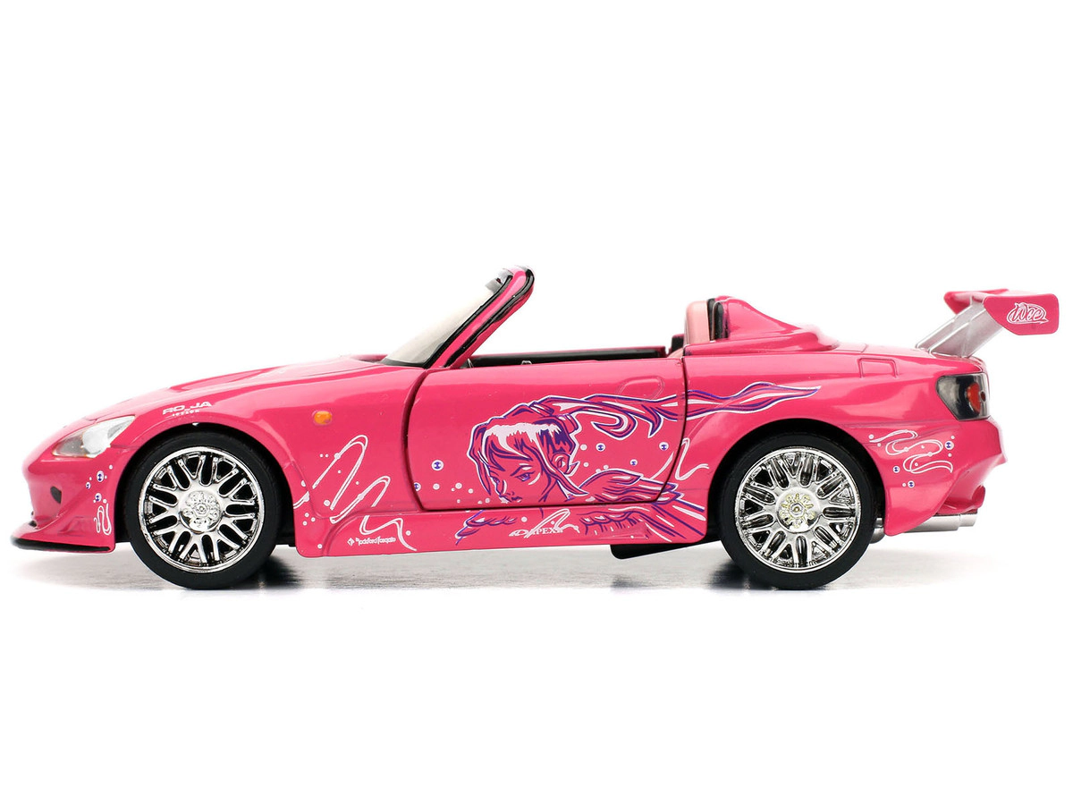 Jada Suki's Honda S2000 Convertible Pink with Graphics "2 Fast 2 Furious" (2003) Movie "Fast & Furious 25th