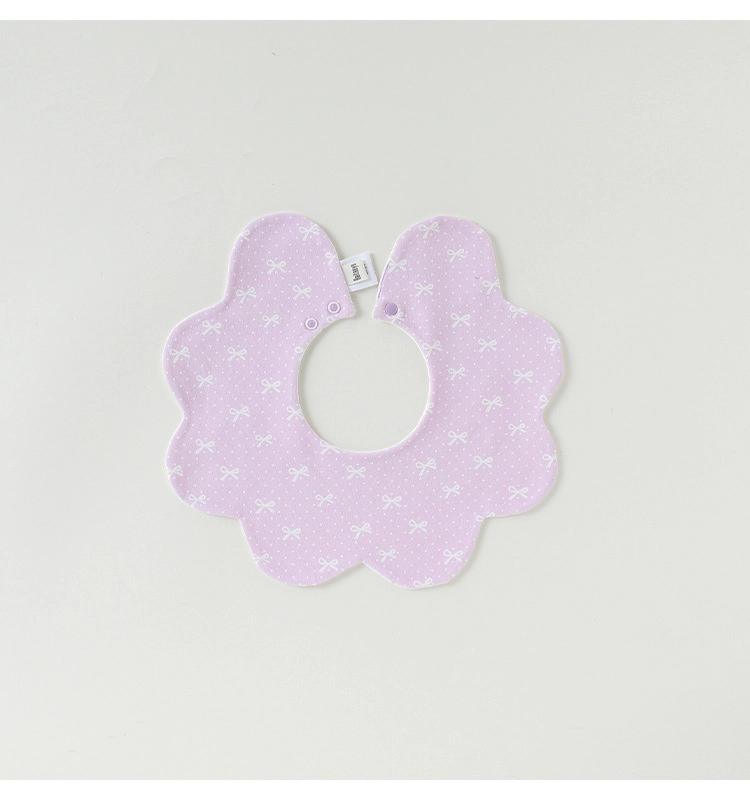 MyKids-USA Adorable Simple Pattern Cotton Snap-on Flowers Shaped Bib