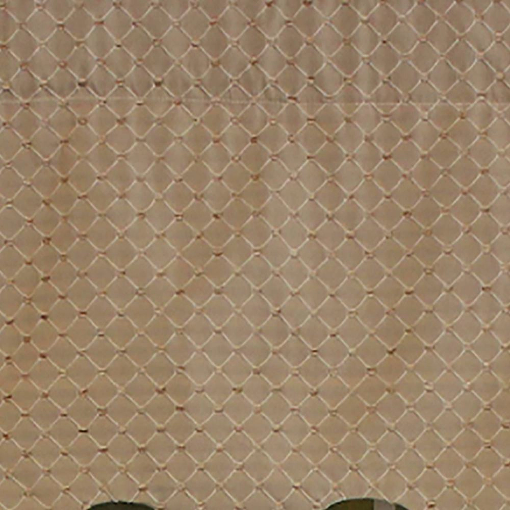 RLF Home 100% Cotton Passat Regal Valance Dotted Diamond Lined Fabric Rod Pocket 50" x 17" Ecru