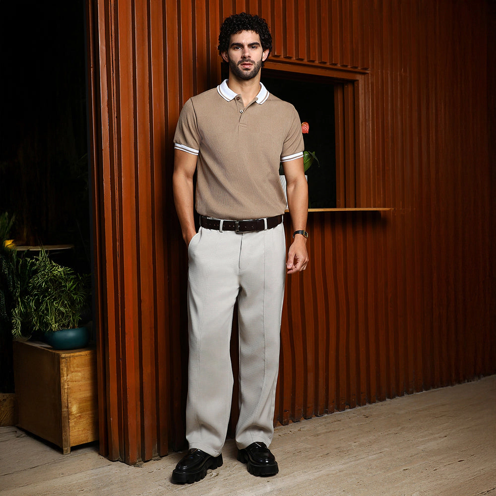 Cuboid-Stripe Polo T-Shirt