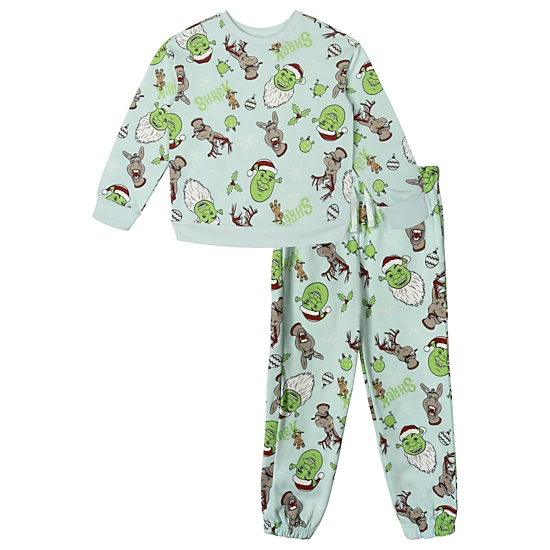 DreamWorks Shrek Boys' Fleece Sweatshirt and Pants Pajama Set