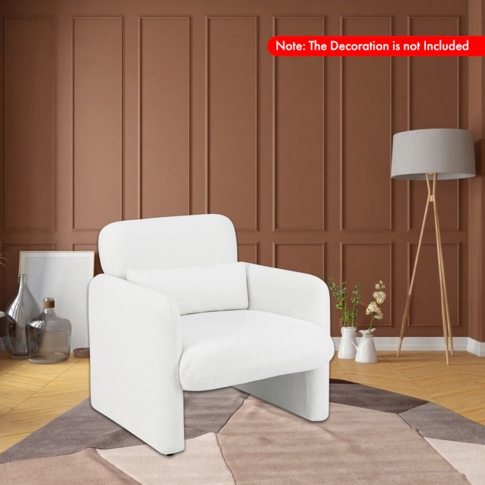 Hivvago Contemporary Chenille Fabric Accent Chair with Detachable Lumbar Cushion