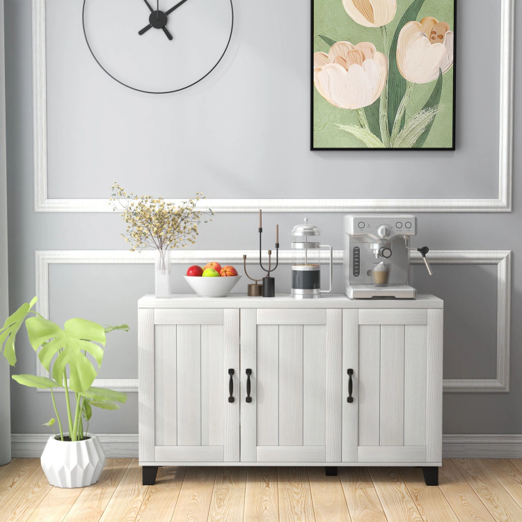 Hivvago 3-Door Buffet Sideboard With Adjustable Shelves And Anti-Tipping Kits