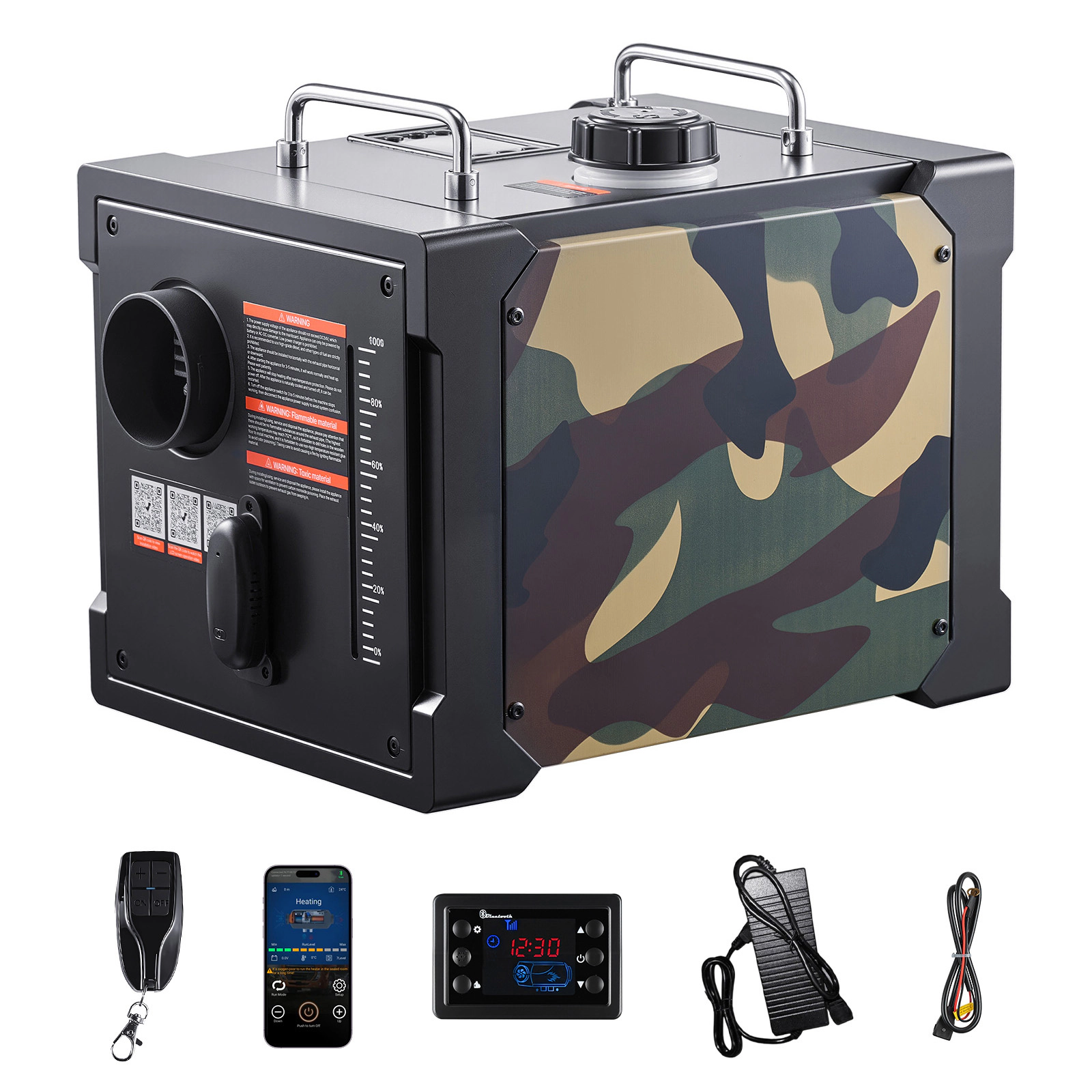 HONGGE Diesel Heater 8KW DC 12V / 24V All One Portable Air with Bluetooth APP Control Remote