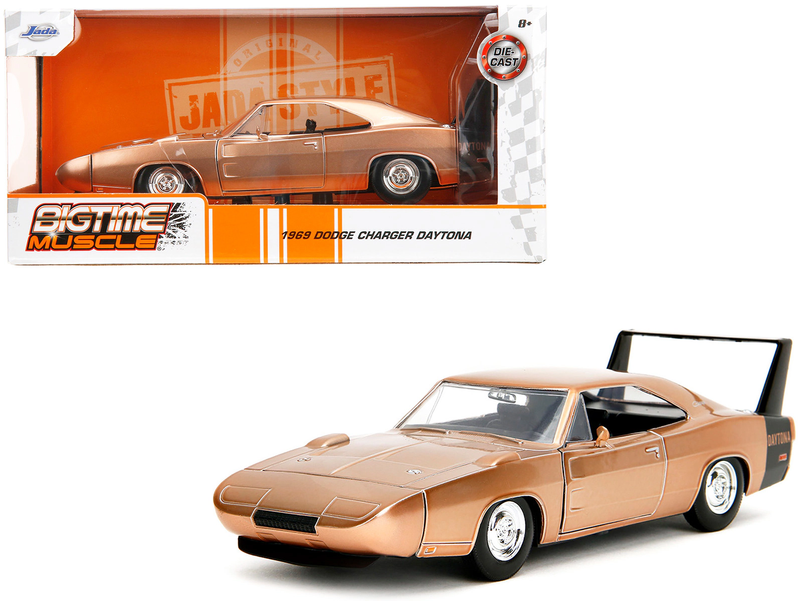 Jada 1969 Dodge Charger Daytona Bronze Metallic with Black Tail Stripe "Bigtime Muscle" Series 1/24 Diecast