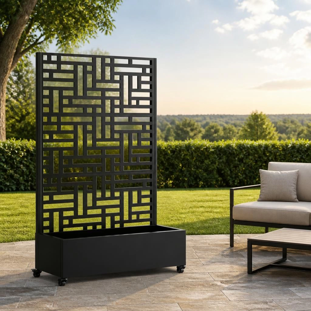 WOW PIONEER Tall Freestanding Rectangular Metal Planter