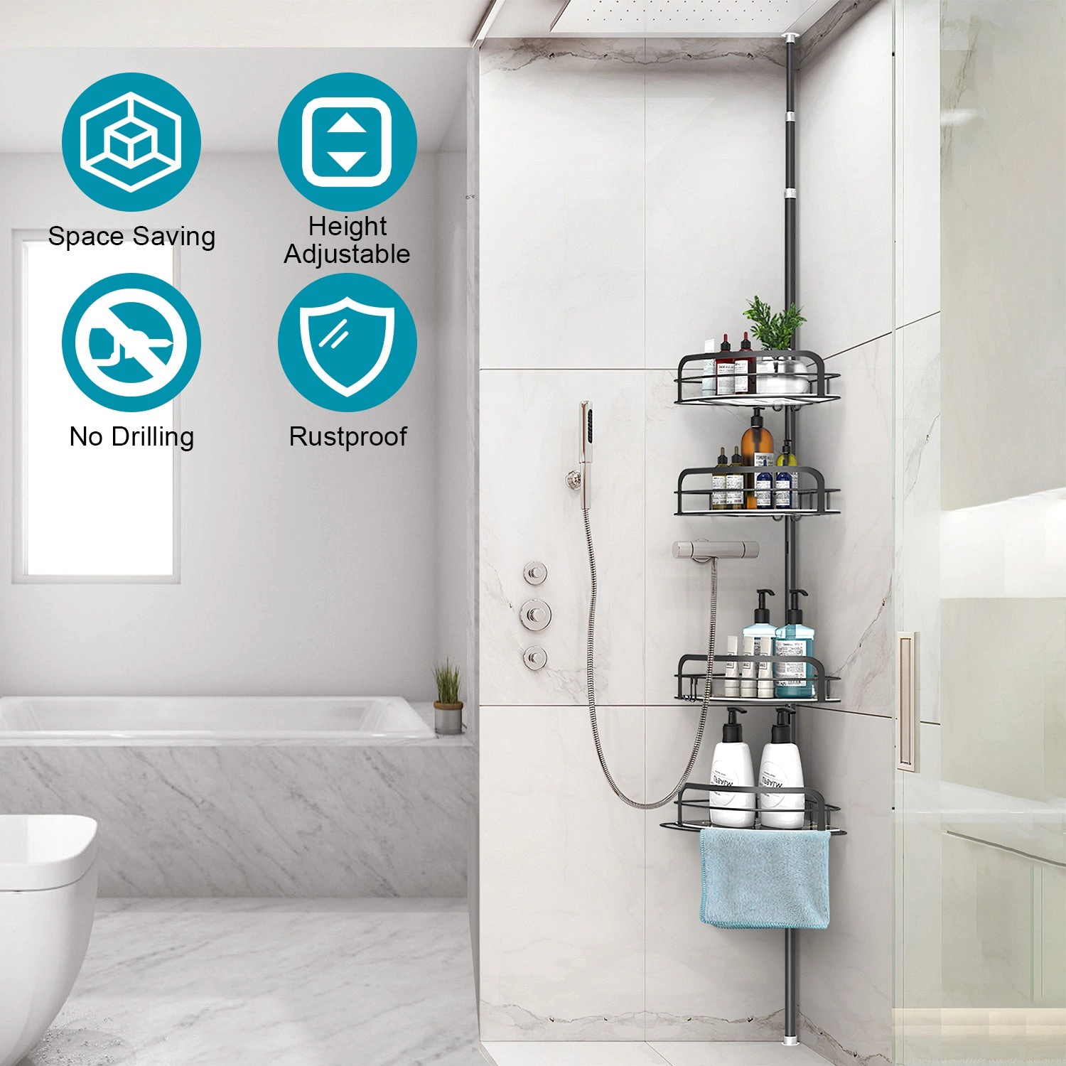 GBruno Rust-Resistant Corner Shower Caddy