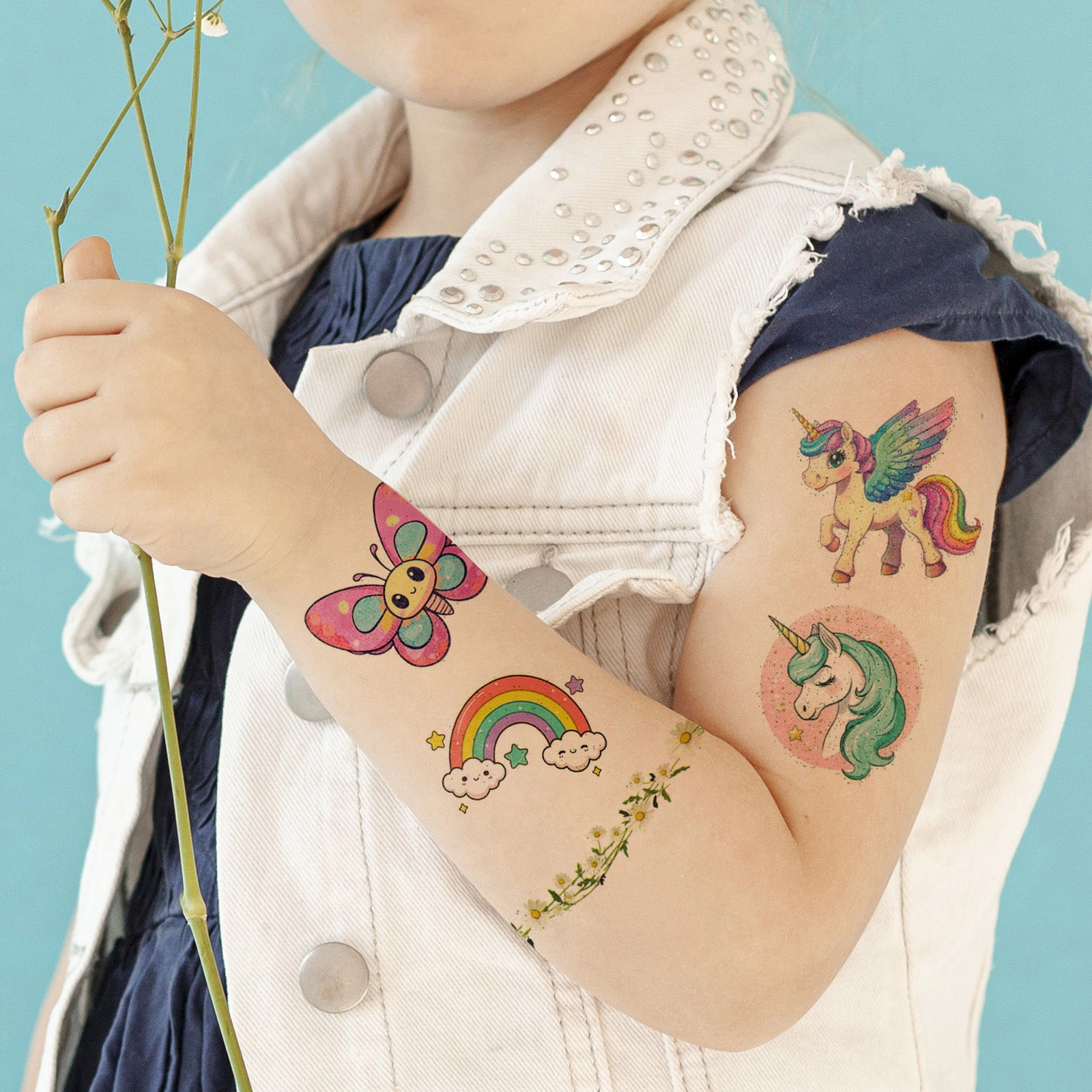 Wrapables Waterproof Glitter Temporary Tattoos, Birthday Party Favors and Supplies