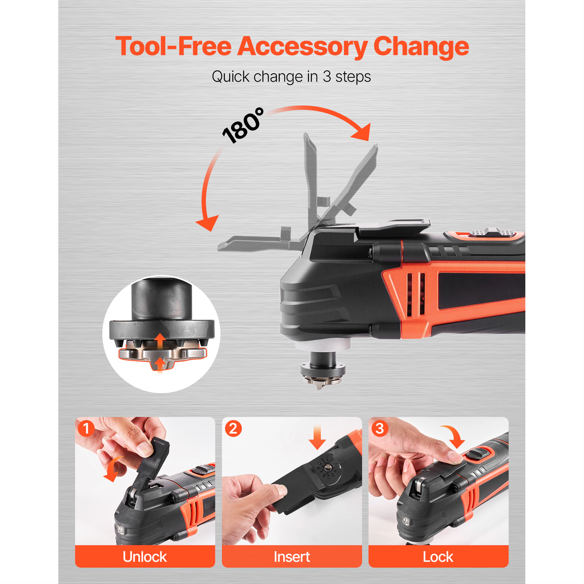 HONGGE Multitool Oscillating Tool Oscillating Multi Tool Corded with OPM Oscillating Angle Saw Accessories Tool