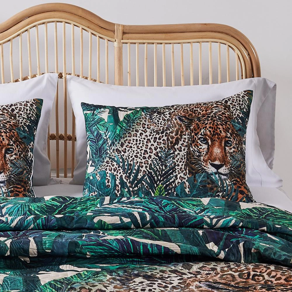 Greenland Home Fashions Barefoot Bungalow Jungle Cat Pillow Sham