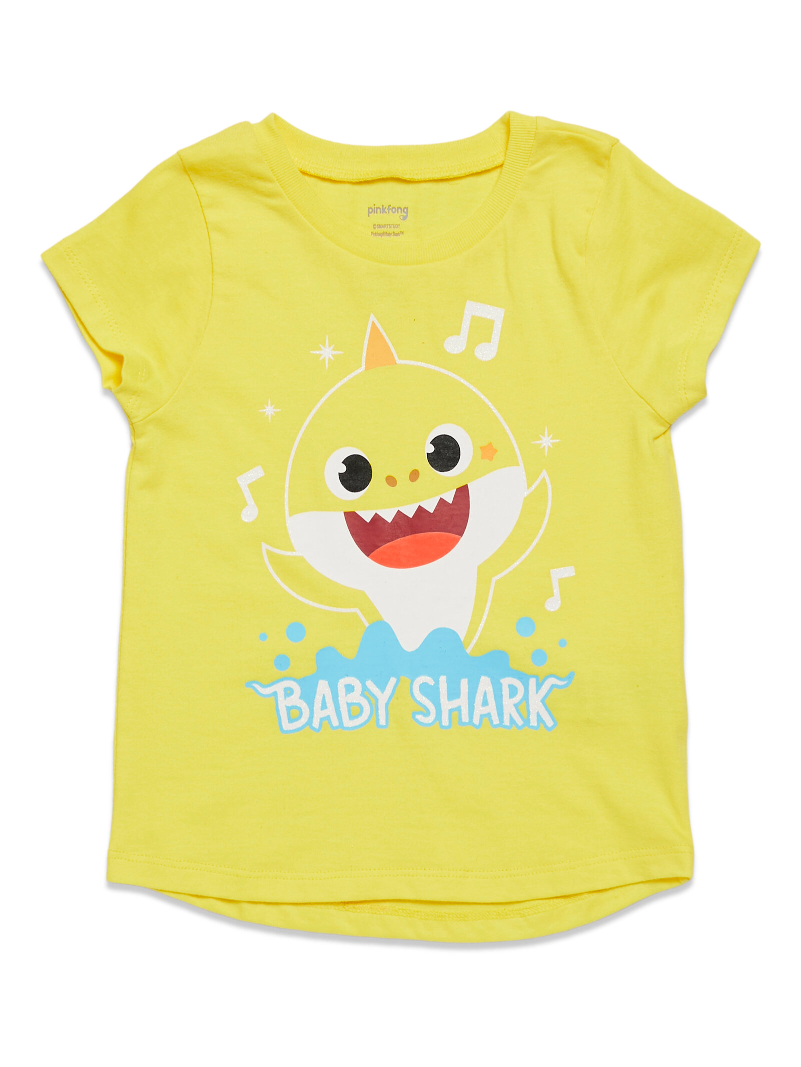 Pinkfong Baby Shark Girls' 3-Pack Glitter T-Shirts