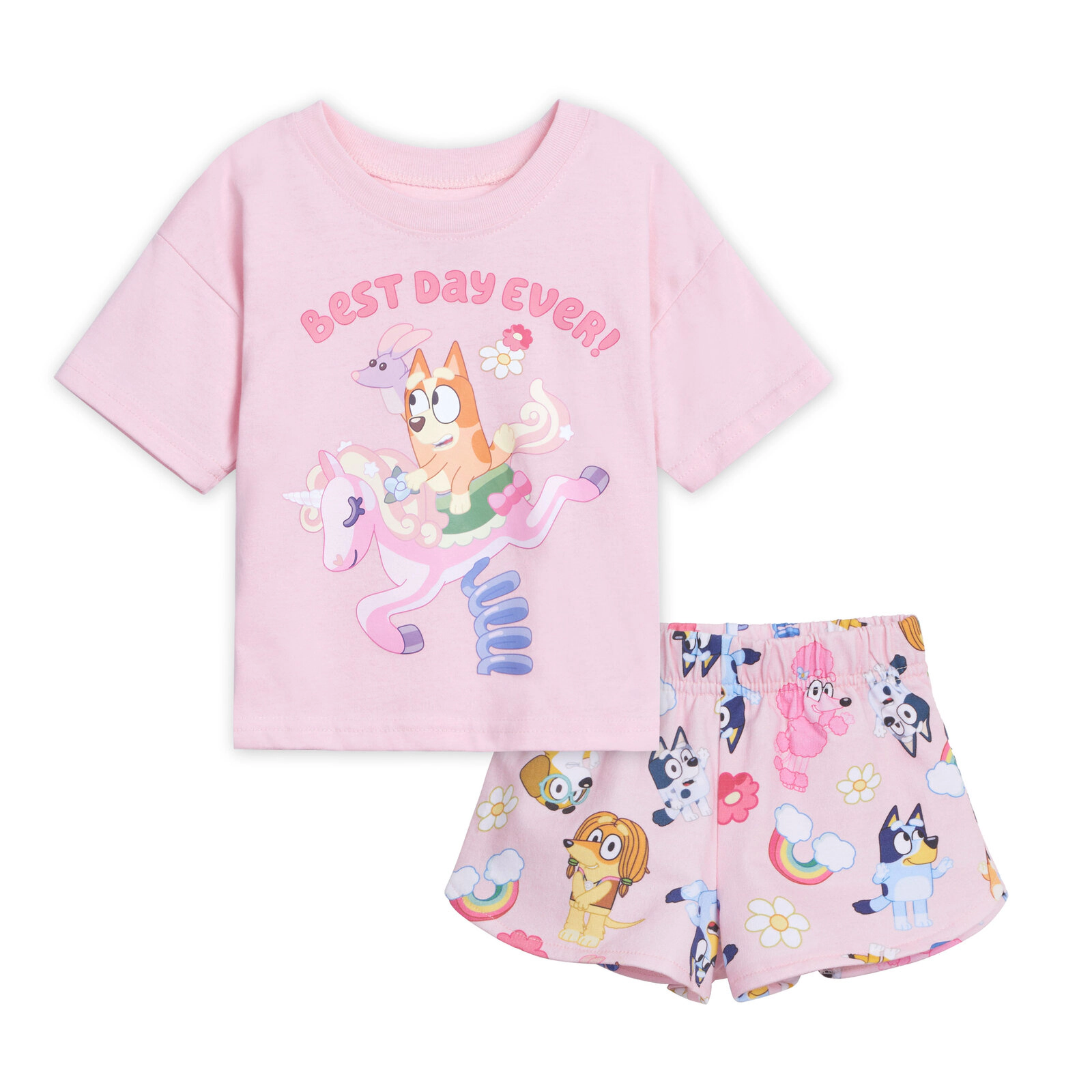 Bluey Girls' 2-Piece T-Shirt and Shorts Set