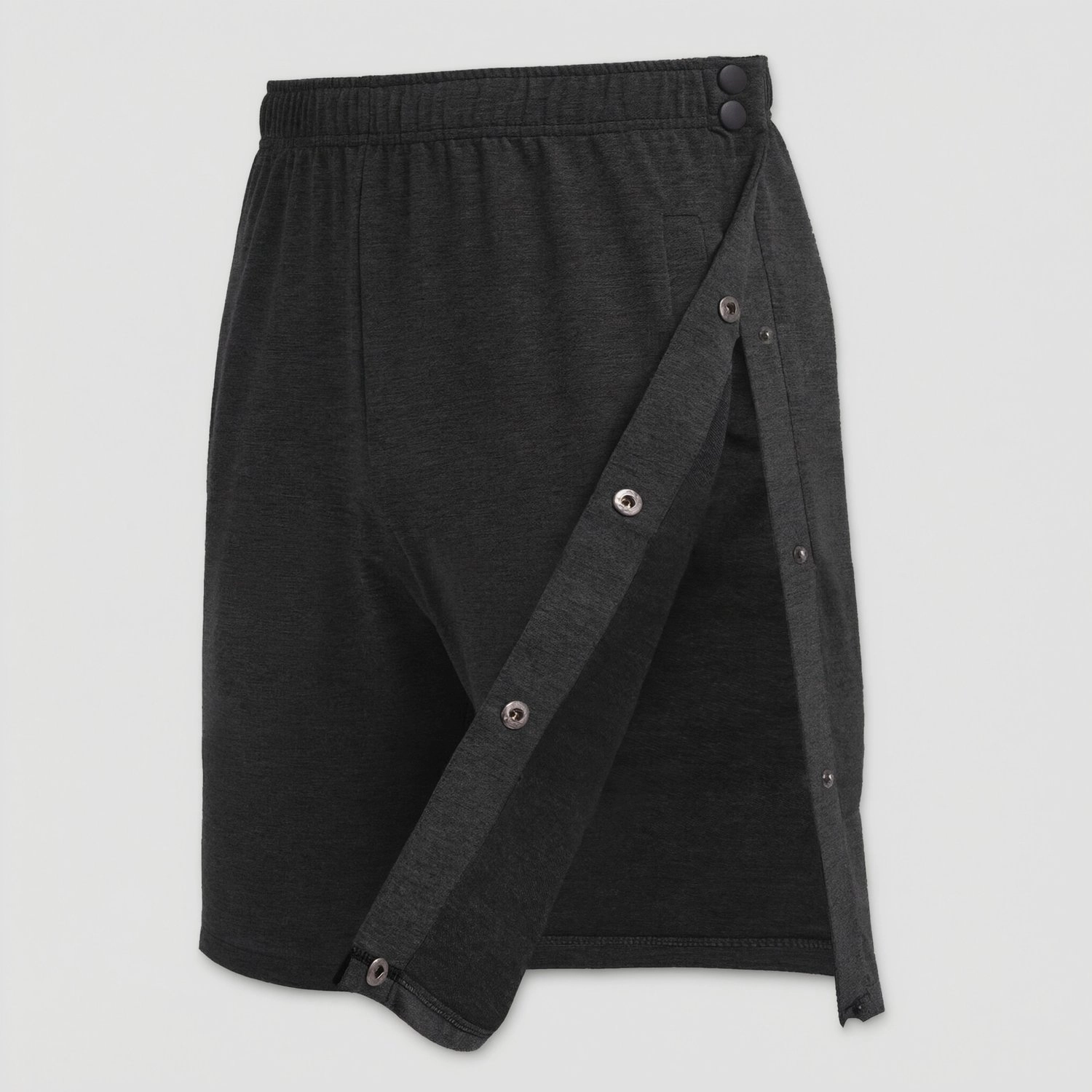 Pinspark Mens Adaptive Side Snap Shorts Elastic Waist Soft Knit Loose Lounge