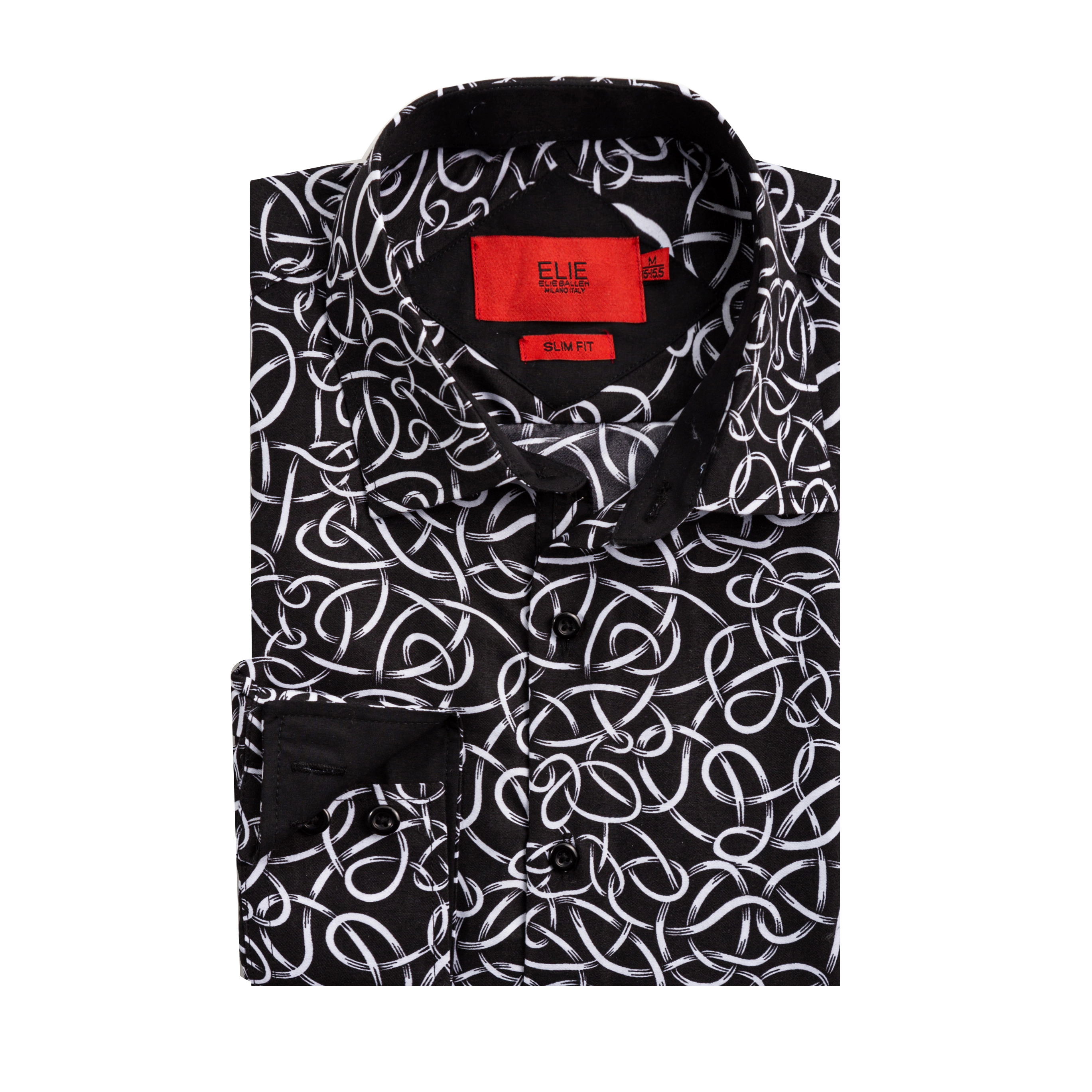 Elie Balleh Boys Slim Fit Elie Balleh Boys' Swirl Print Button-Down Shirt