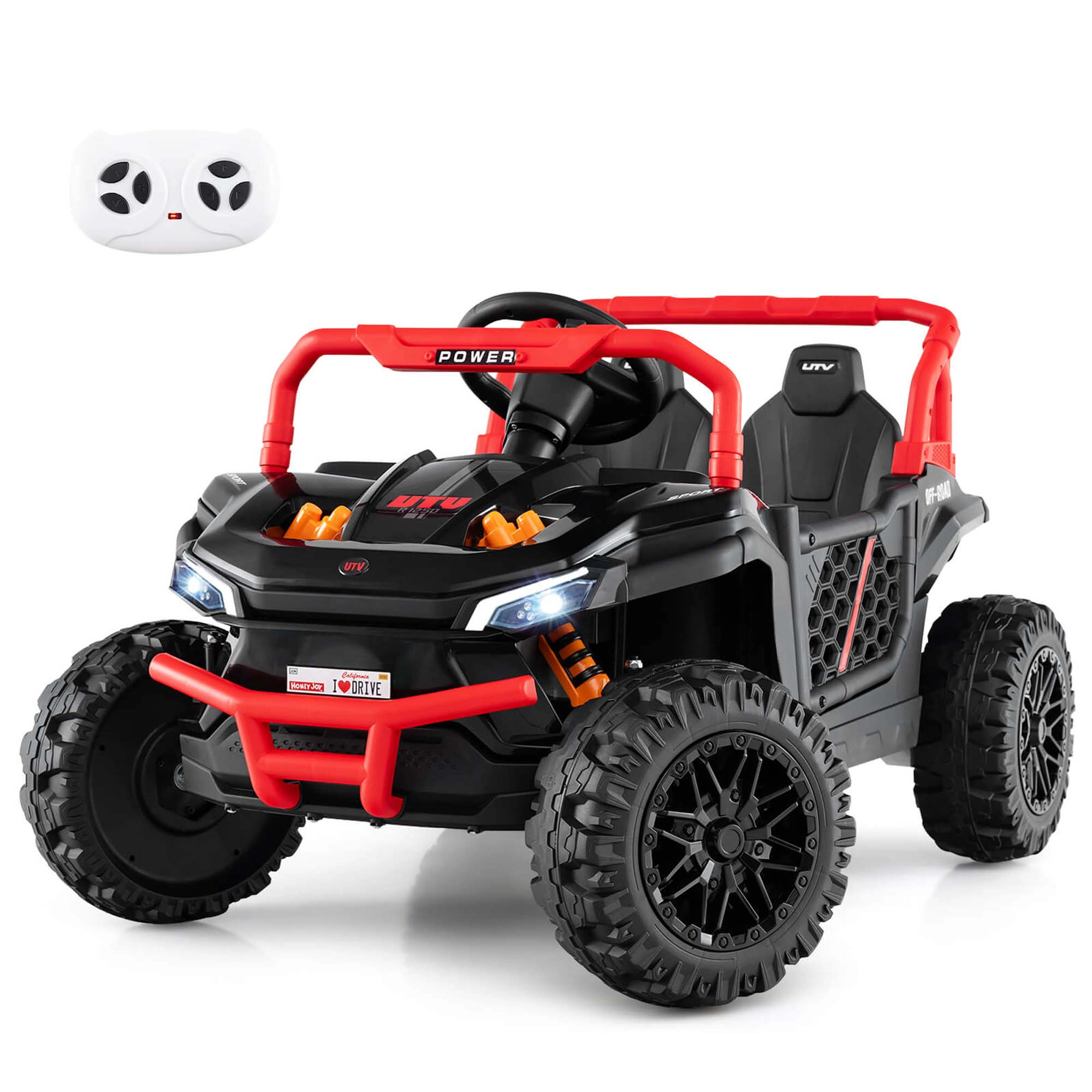 Costway 12V Kids Ride on Truck with Parental Remote 3 Speeds & Reverse Forward Function Pink