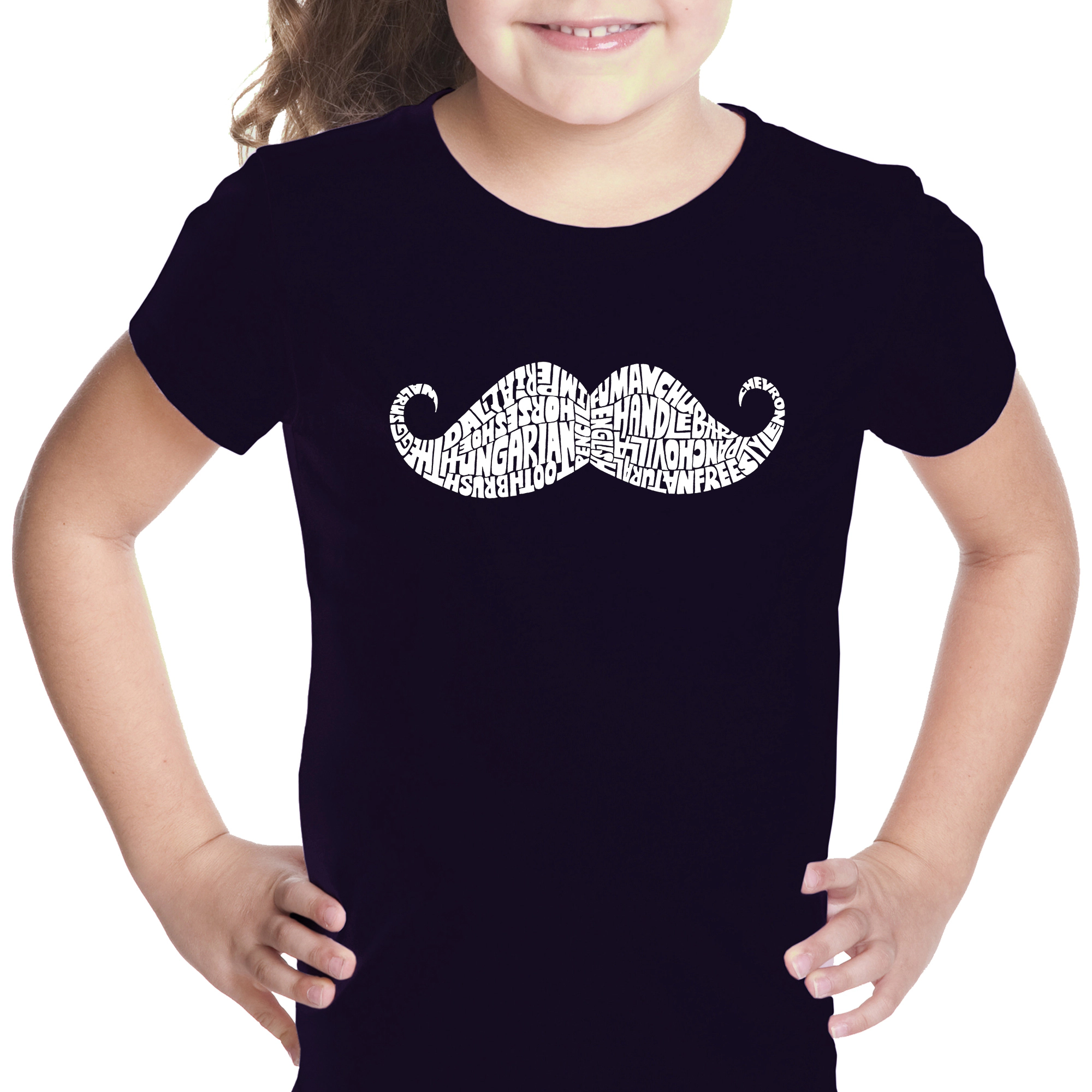 LA Pop Art Girls Word T-Shirt - WAYS TO STYLE A MOUSTACHE