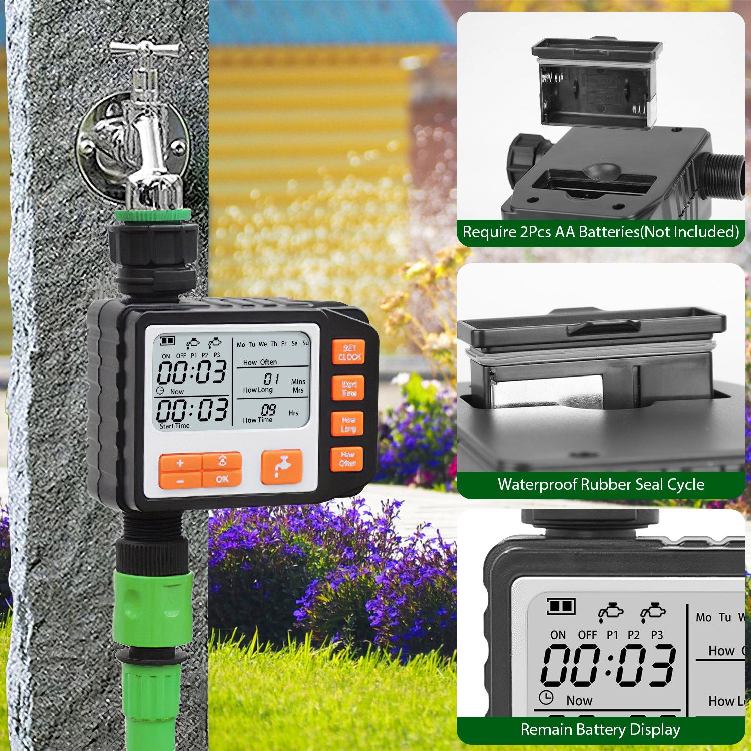 GBruno Programmable Waterproof Sprinkler Timer