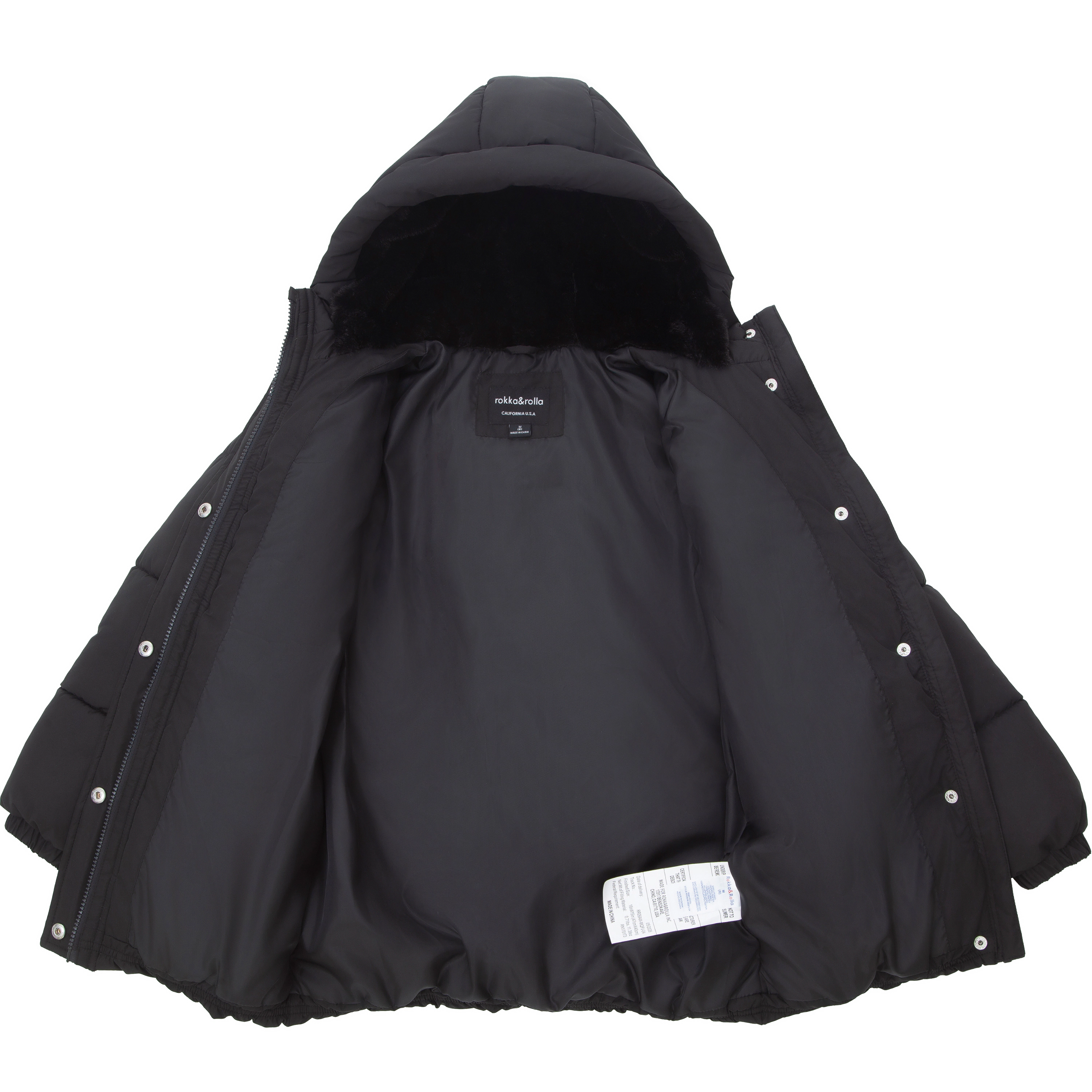 Rokka&Rolla Little & Big Kid Girls Madison Longline Hooded Puffer Jacket