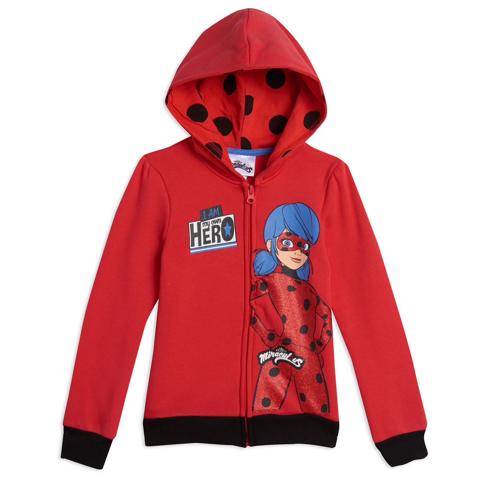 Miraculous Ladybug Girls' Zip-Up Hoodie