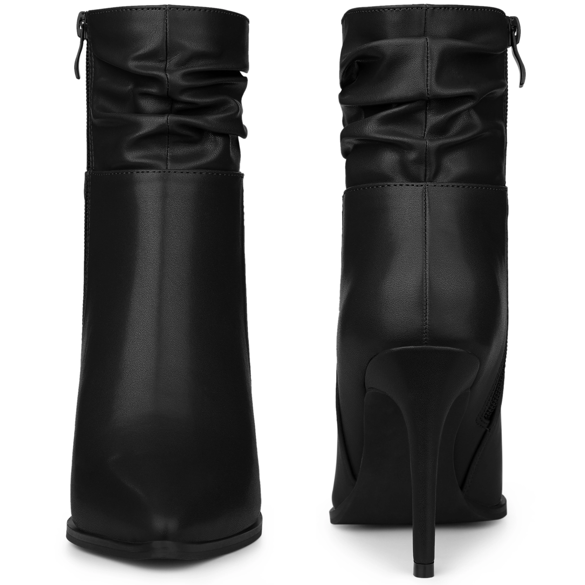 BLISSFUL STEP Women Dressy Slouch Pointed Toe Stiletto Heel Ankle Booties