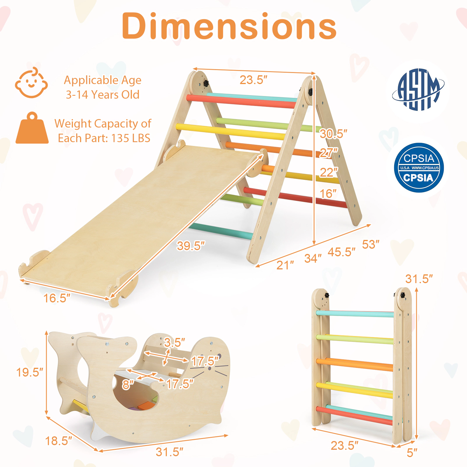 SUGIFT Toddler Reversible Ramp and Sea Lion Climber 7-in-1 Indoor Climbing Toy
