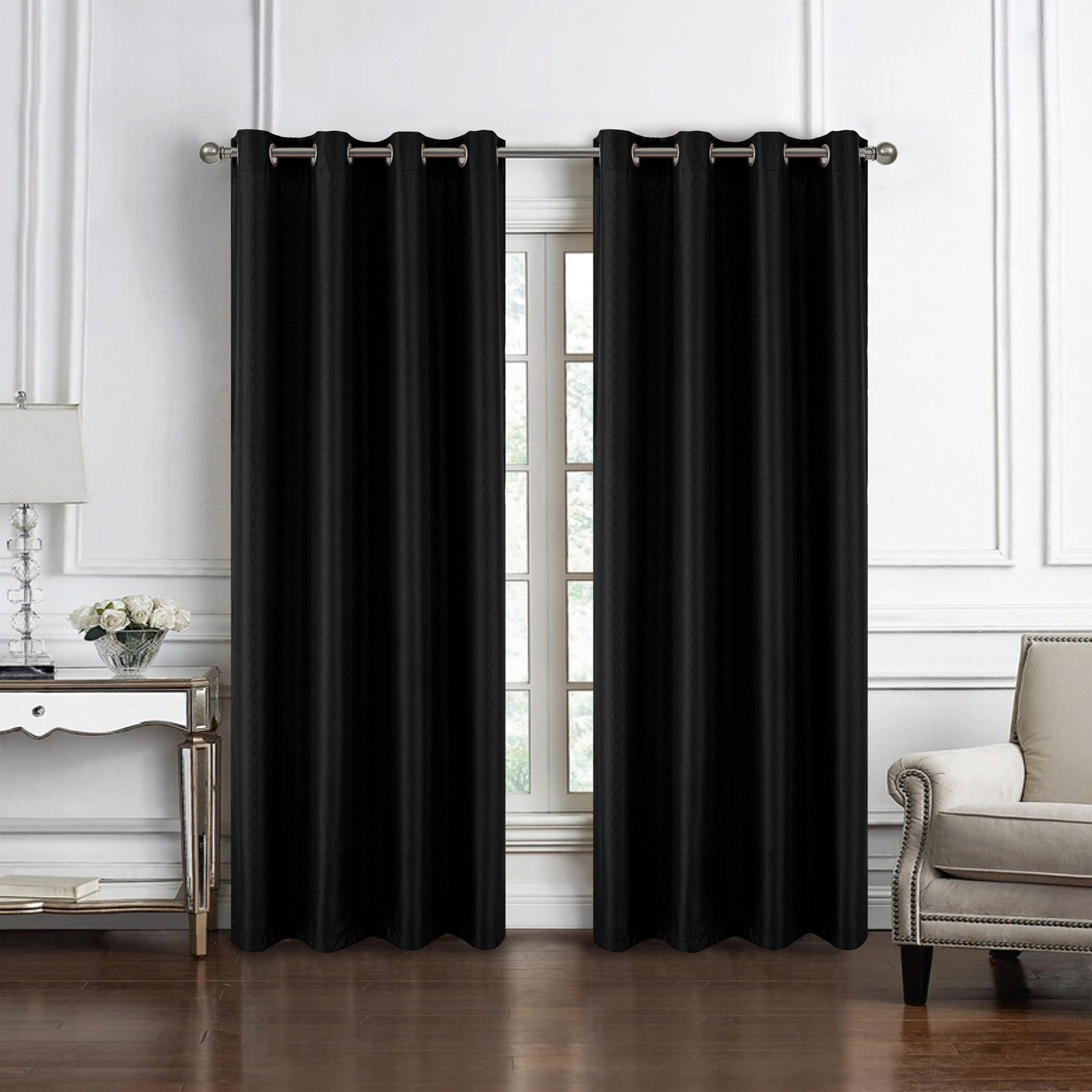 RT Designers Collection 100% Polyester 140 GSM Sedona Jacquard Grommet Curtain Panel 54" x 84