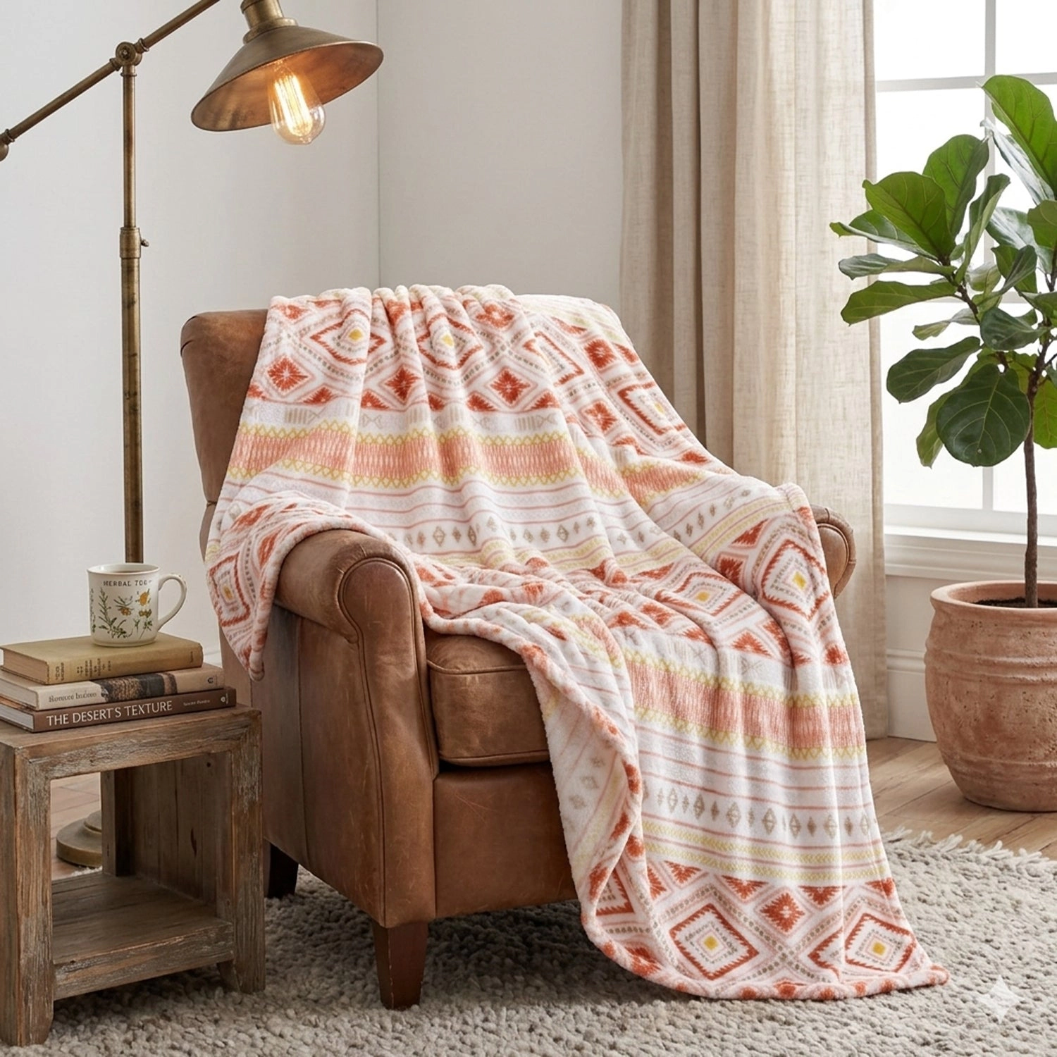 Plazatex Nayati Micro Plush 100% Polyester Soft Cozy Lightweight Throw Blanket 50" x 60" Nayati
