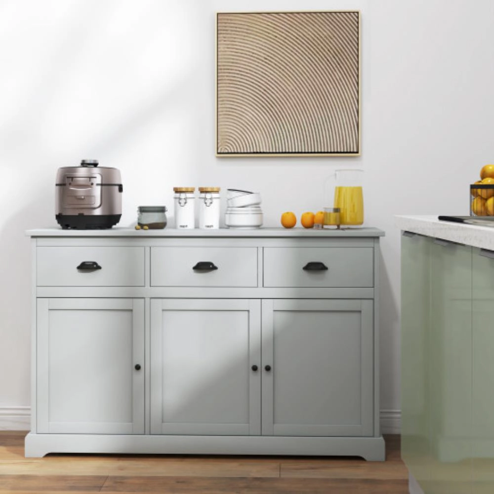 Hivvago 3 Drawers Sideboard Buffet Storage With Adjustable Shelves