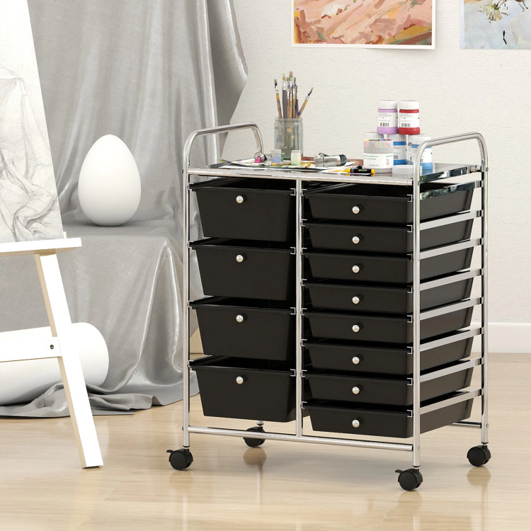Hivvago 12-Drawer Utility Rolling Cart with Drawers Multi-Use Storage