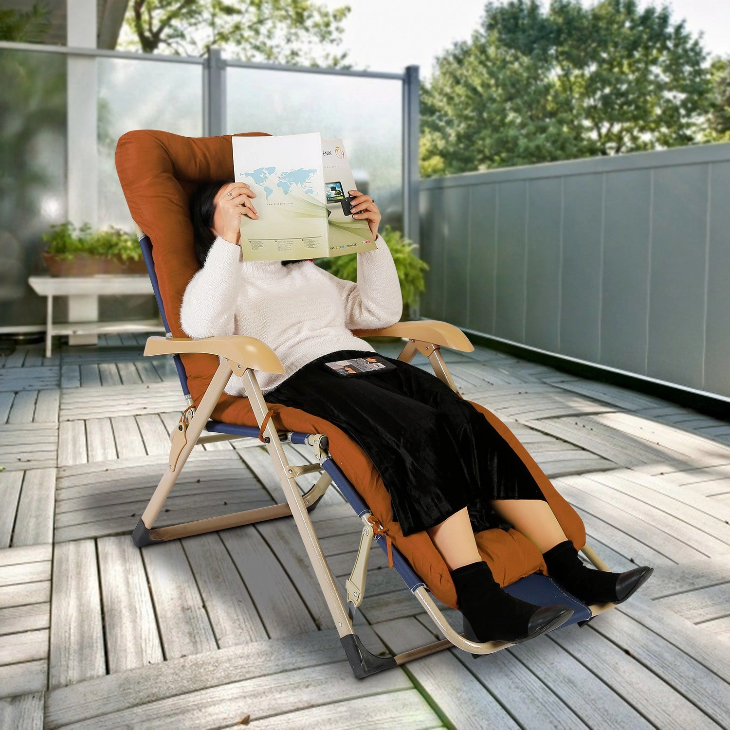 GBruno Polyester Chaise Lounger Cushion