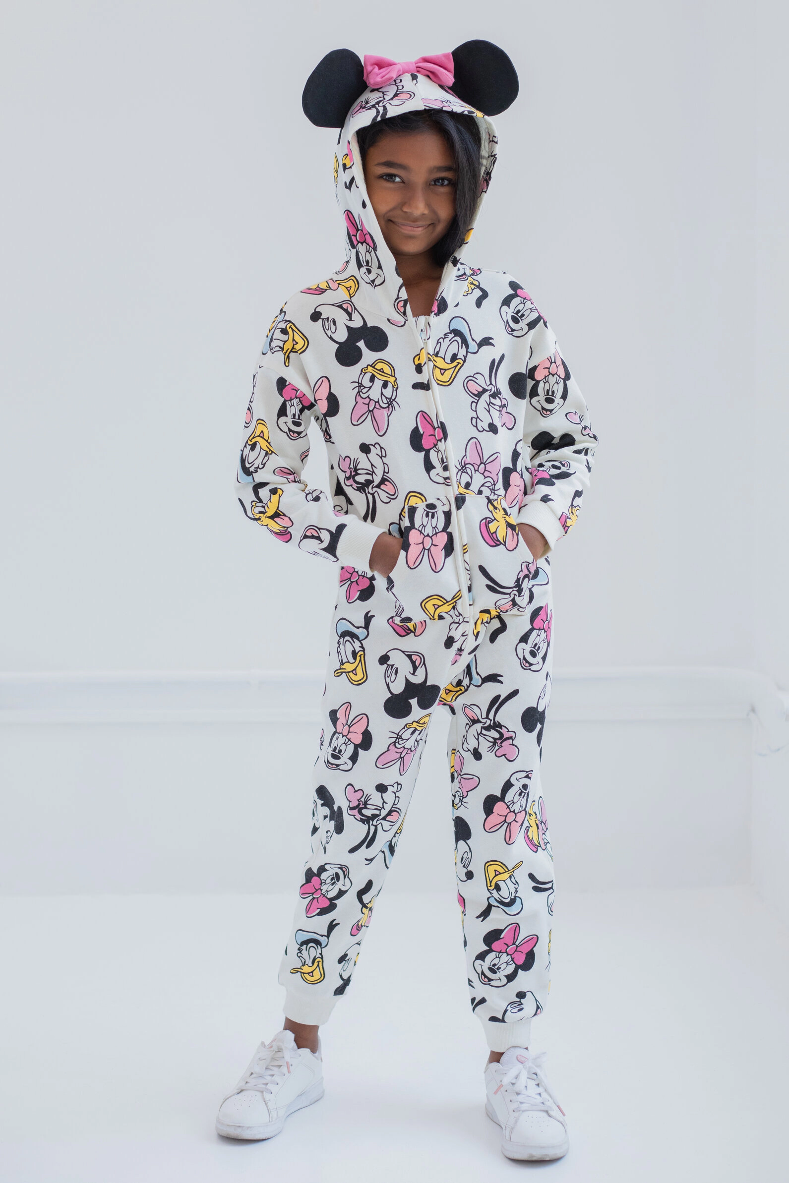Disney Mickey Mouse & Friends Girls' Cosplay Hooded Fleece One Piece