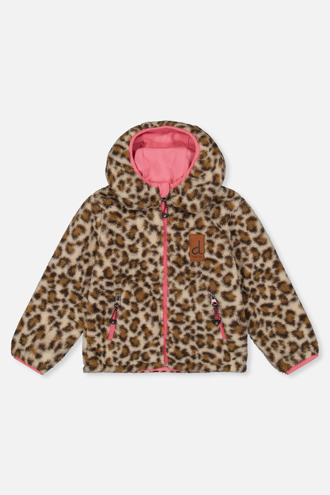Deux par Girls Leopard Print Reversible Mid-Season Jacket