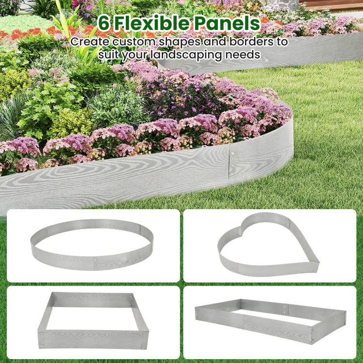 Hivvago 6-Pack 20 FT Galvanized Metal Landscape Edging for Lawn Yard