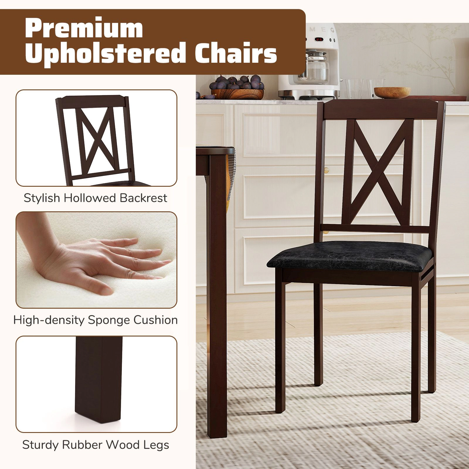 SlickBlue 5 Piece Dining Set with Table and 4 Chairs