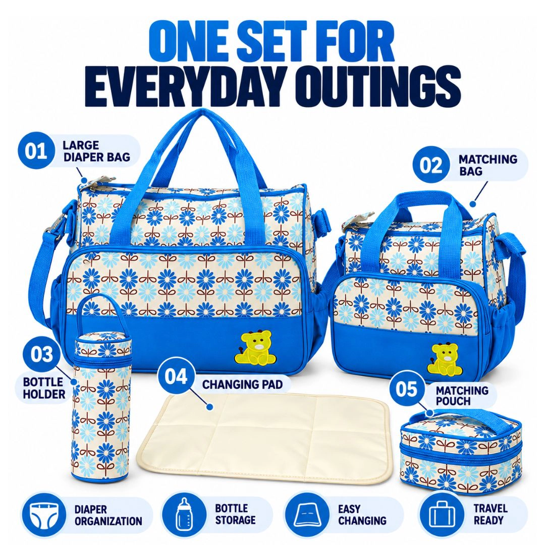 5-Piece Baby Diaper Bag Set