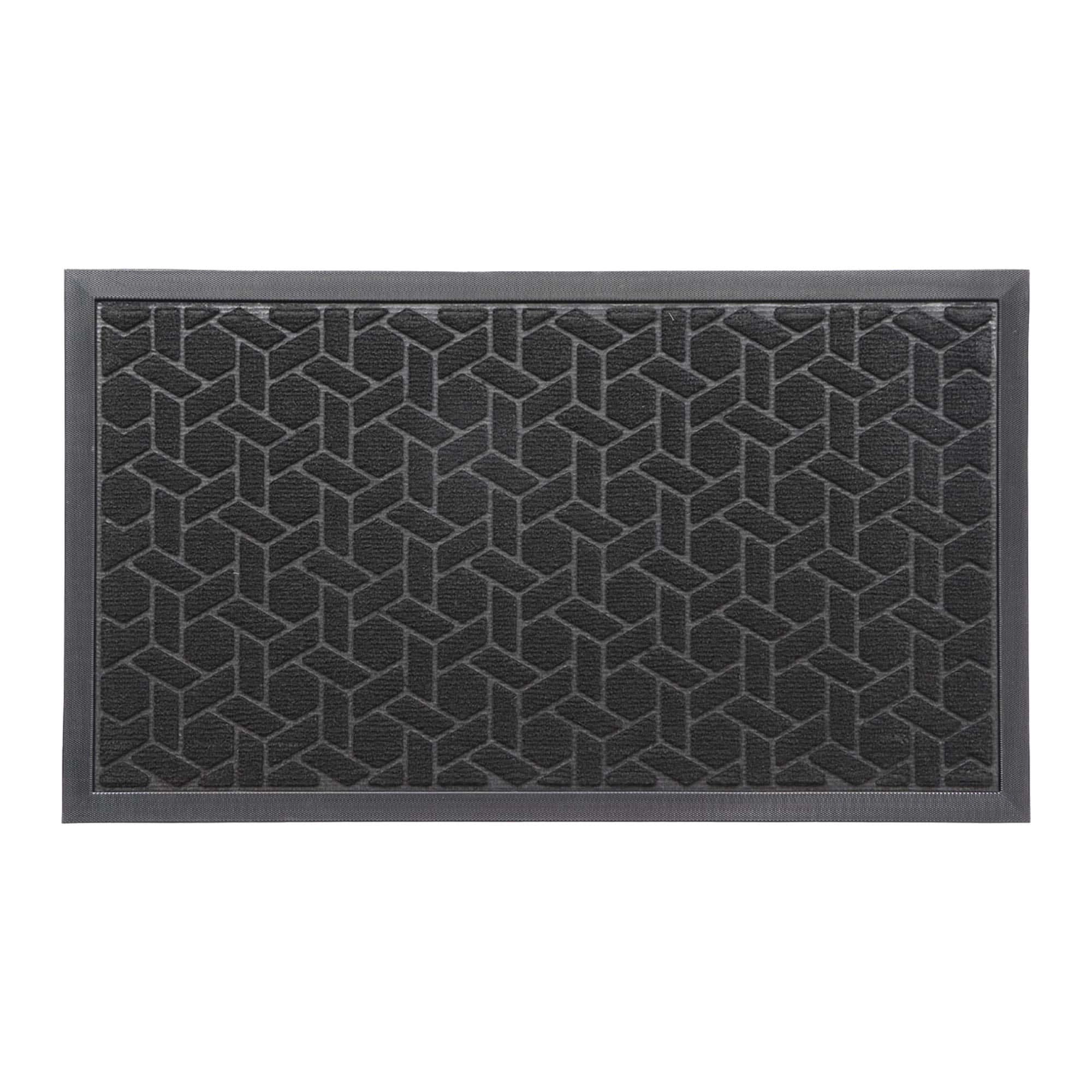 Evideco French Home Goods Gray Raised Geometric Polyester Doormat 30 x 18 Inches