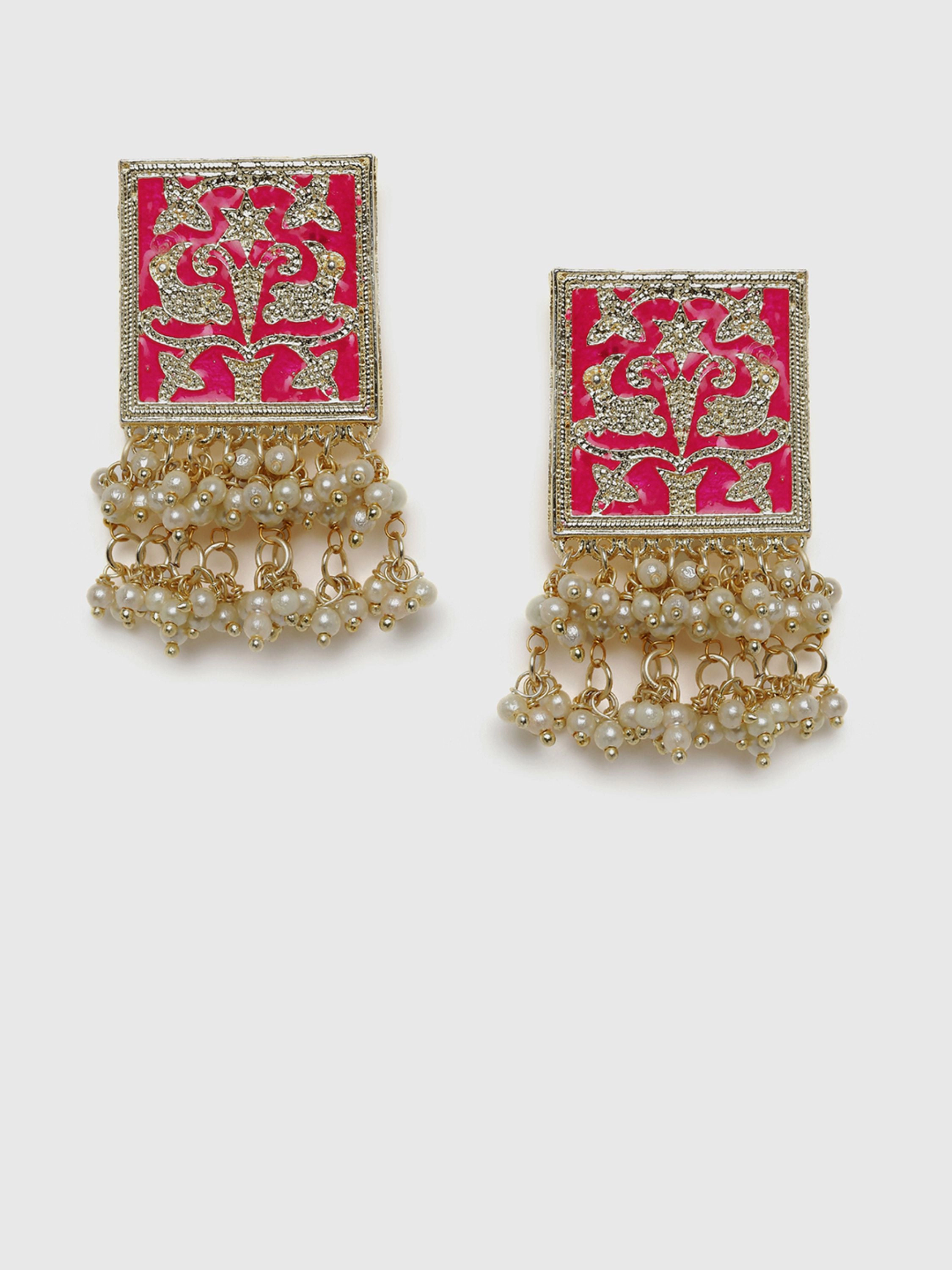 SOHI Women's Barbie Pink the Niloufar Drop Earrings