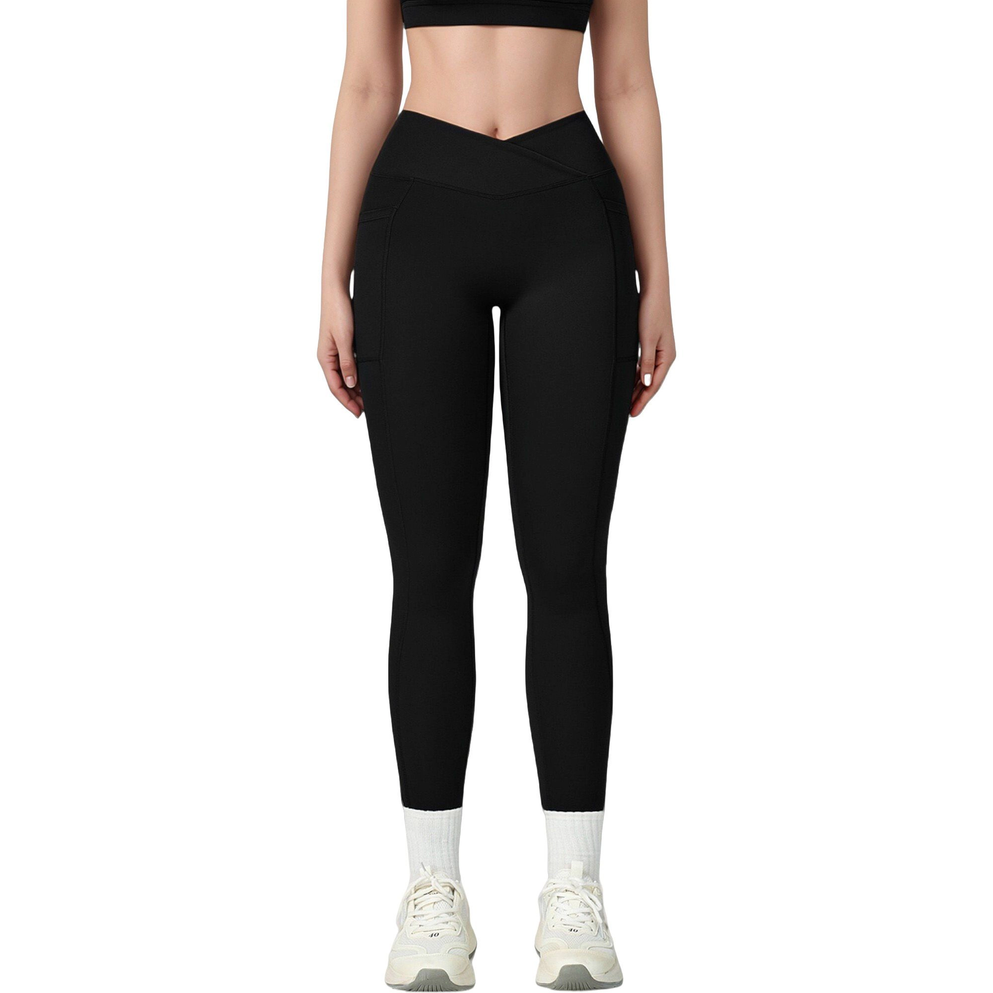 Anna-Kaci Active Women's High Waist Crossover Lounge Leggings with Full Length Slim Fit and Flattering Waistband