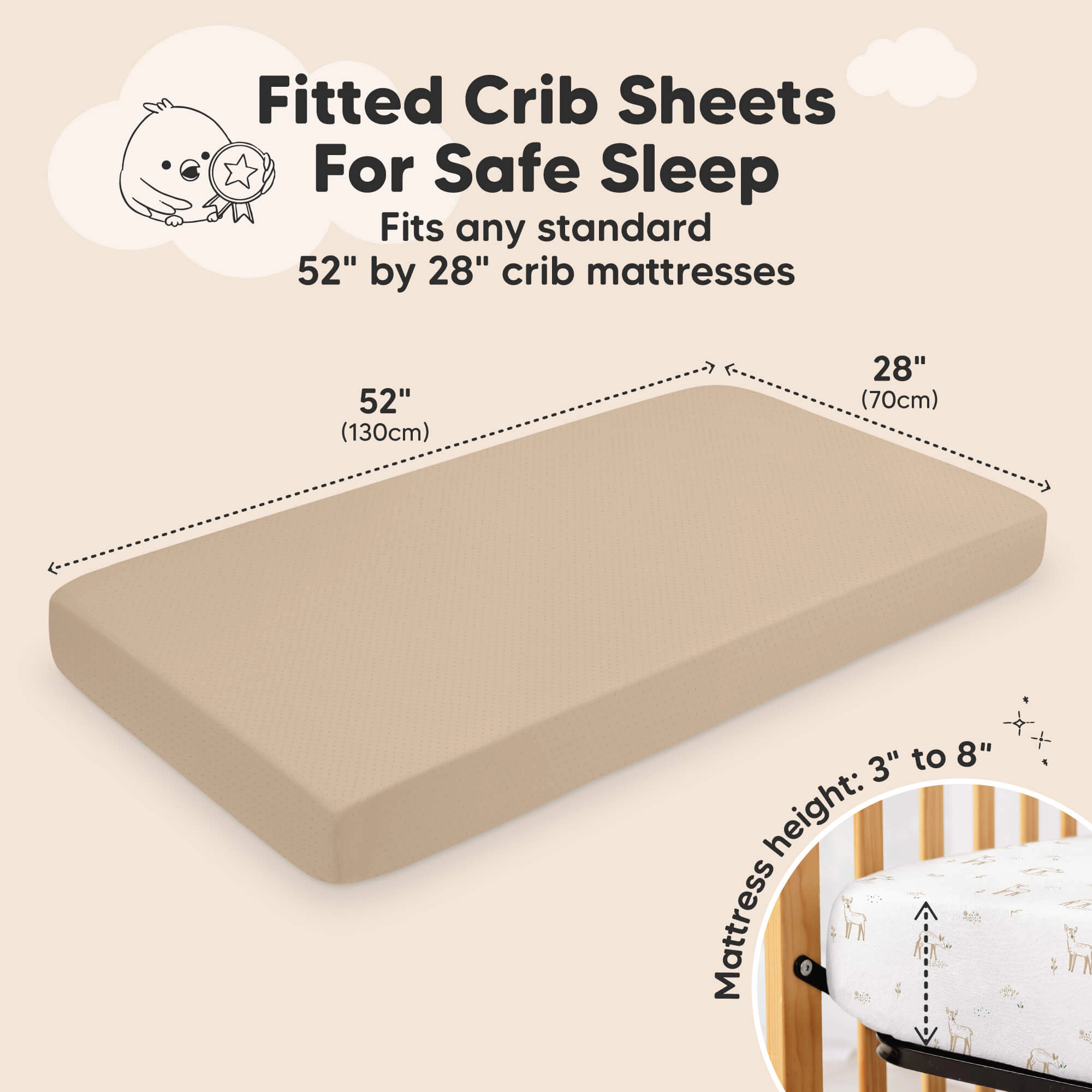 KeaBabies 2-Pack Aereo Fitted Crib Sheets