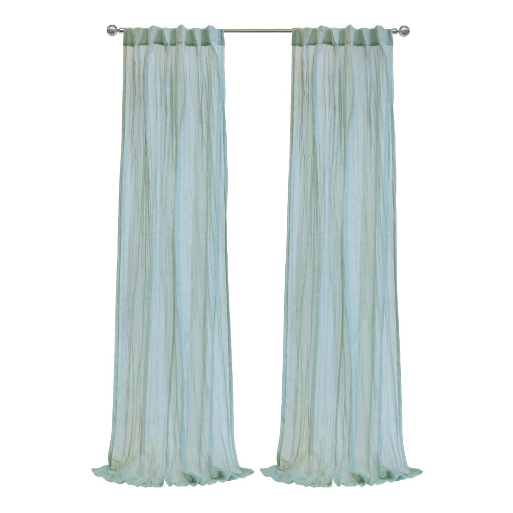 Habitat Paloma Sheer Dual Header Stylish and Functional Curtain Panel 52" x 95" Pale Thyme
