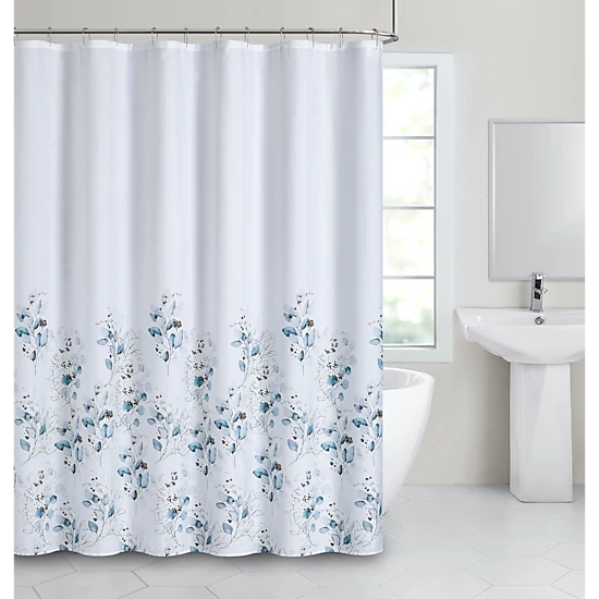 Dainty Home Sweet Garden Printed Fabric 3D Designed Textured Fabric Shower Curtain 70" x 72"